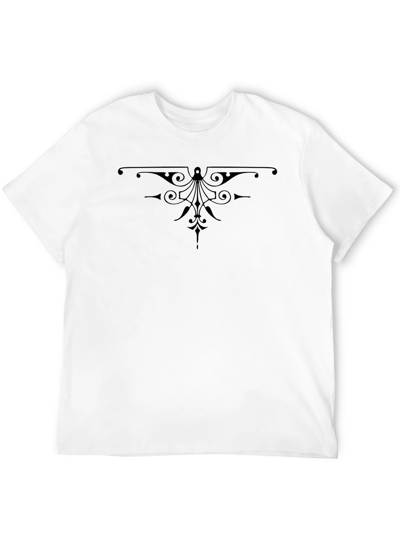 Stylish Black T-Shirt with Ornate Graphic Design