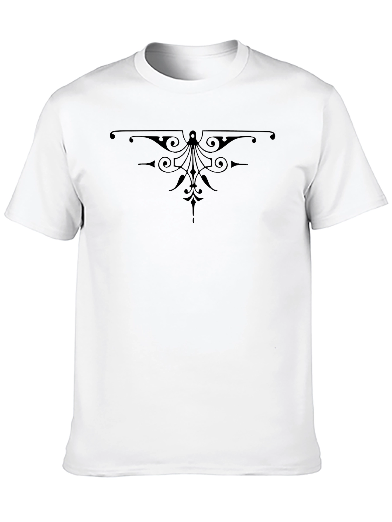 Stylish Black T-Shirt with Ornate Graphic Design