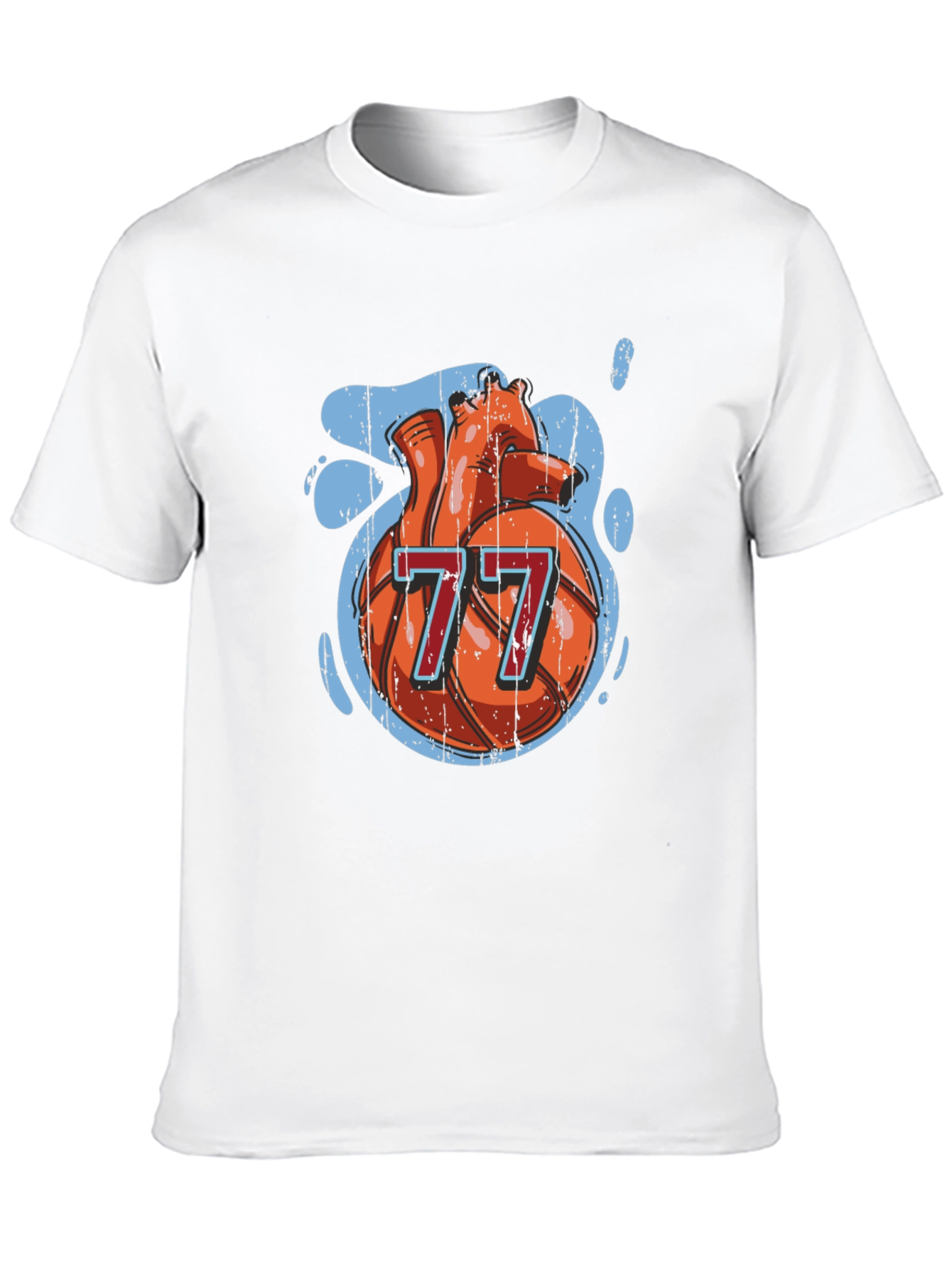 Basketball Heart Number 77 Graphic Tee