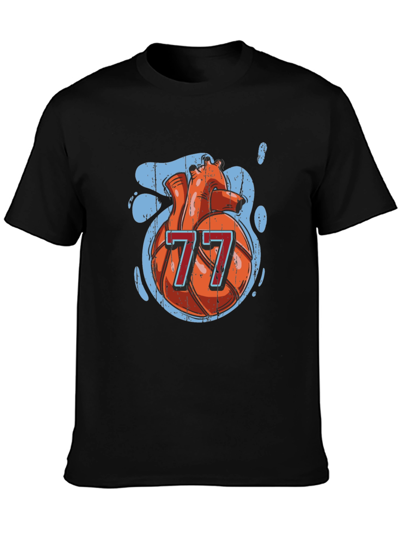 Basketball Heart Number 77 Graphic Tee