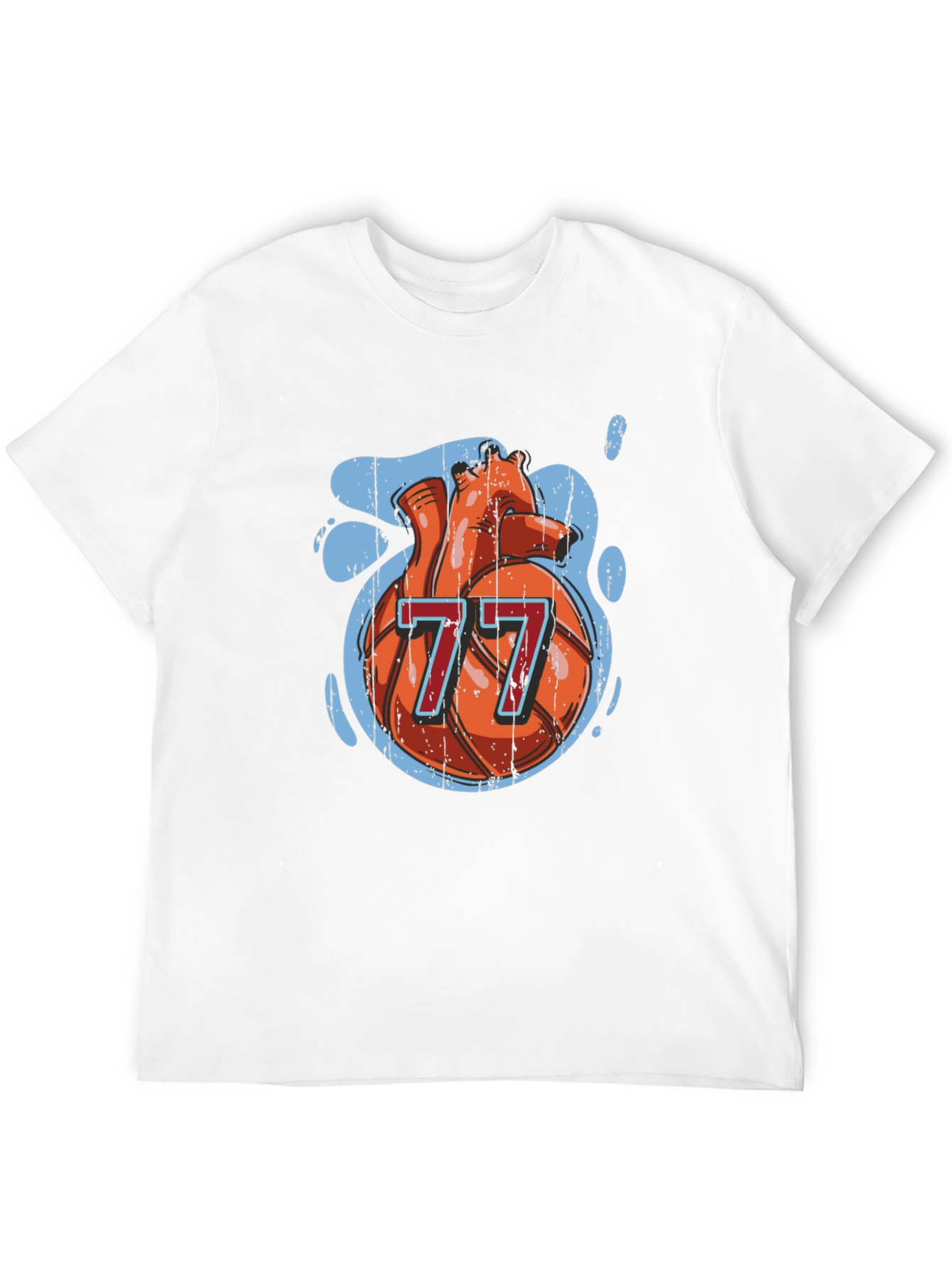 Basketball Heart Number 77 Graphic Tee