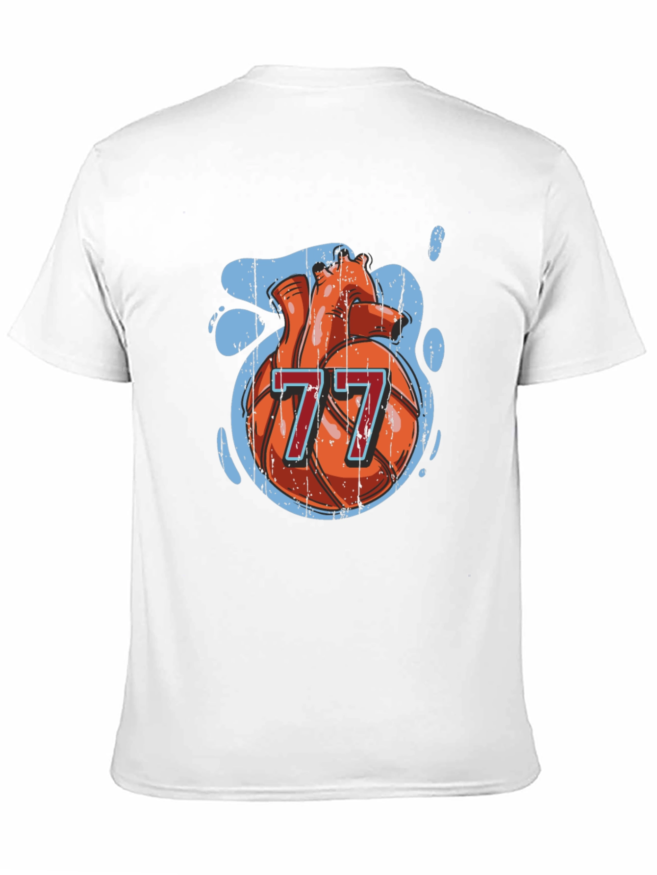 Basketball Heart Number 77 Graphic Tee