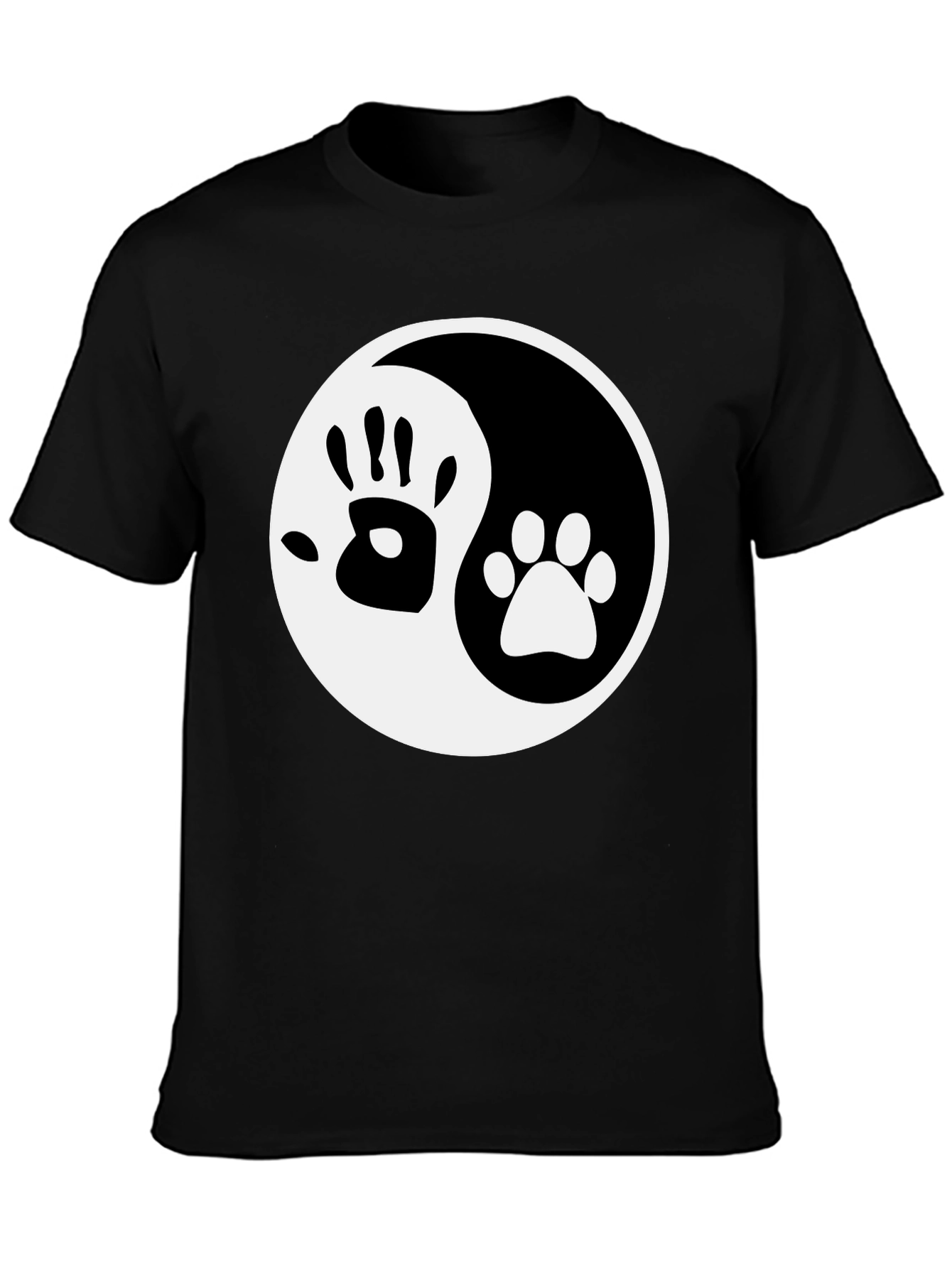 Yin Yang Hand Paw Print T-Shirt