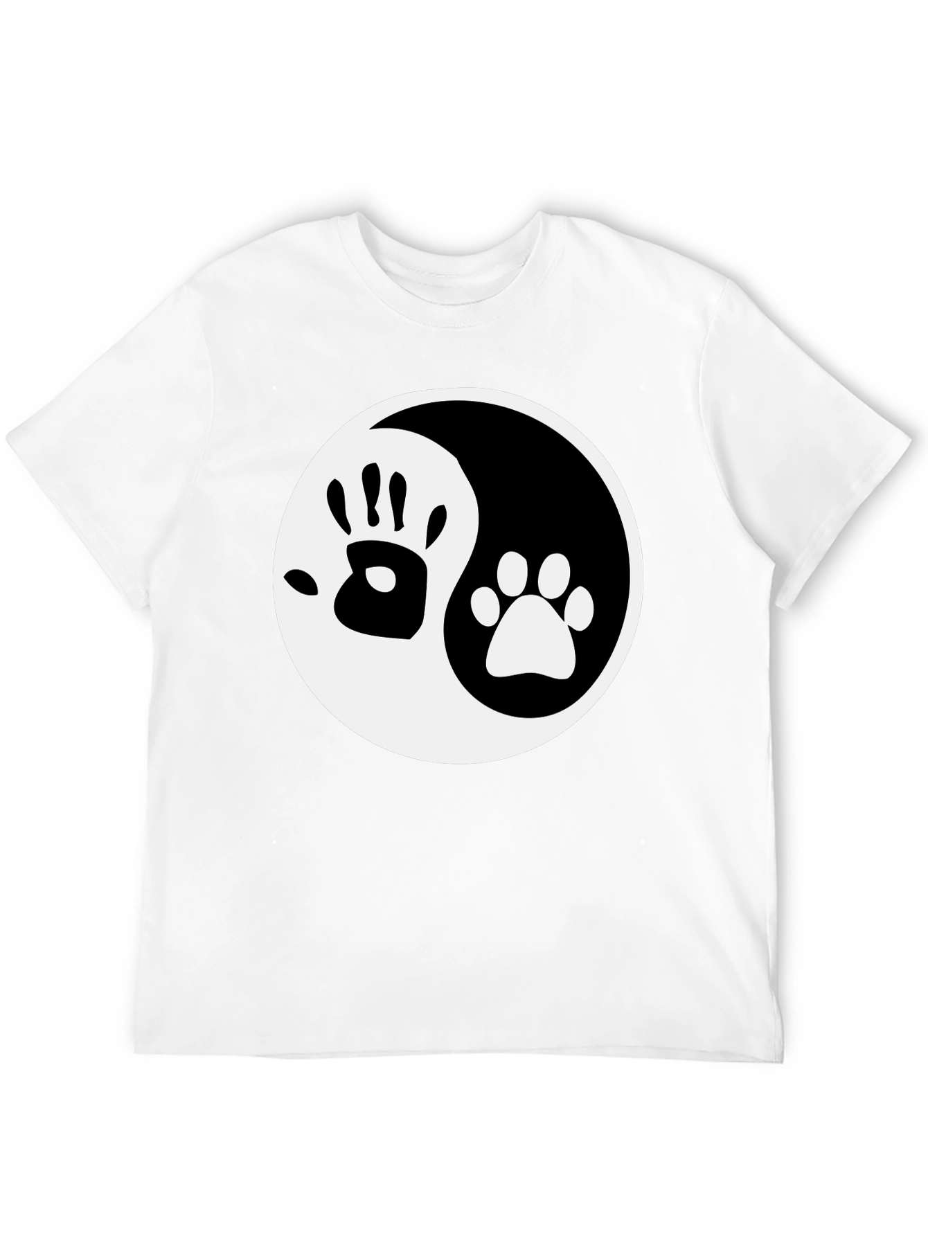 Yin Yang Hand Paw Print T-Shirt