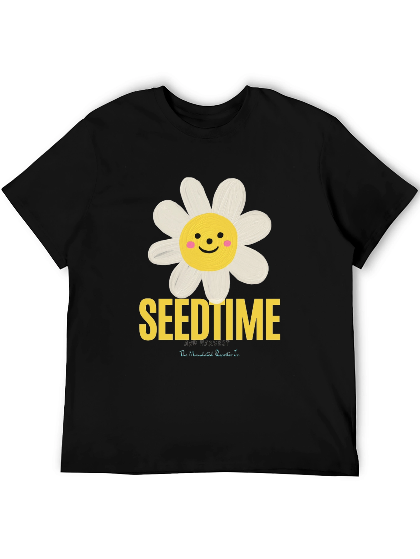 SeendTime Daisy Graphic T-Shirt Black Cotton Blend