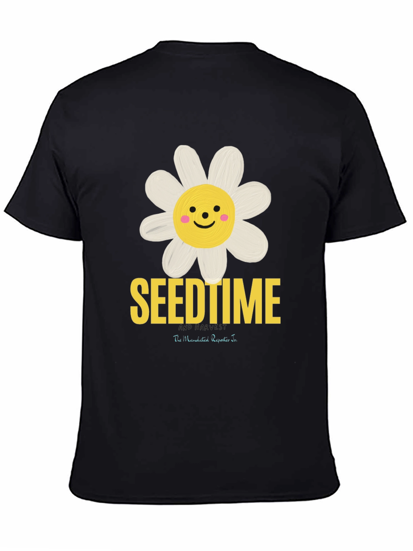 SeendTime Daisy Graphic T-Shirt Black Cotton Blend