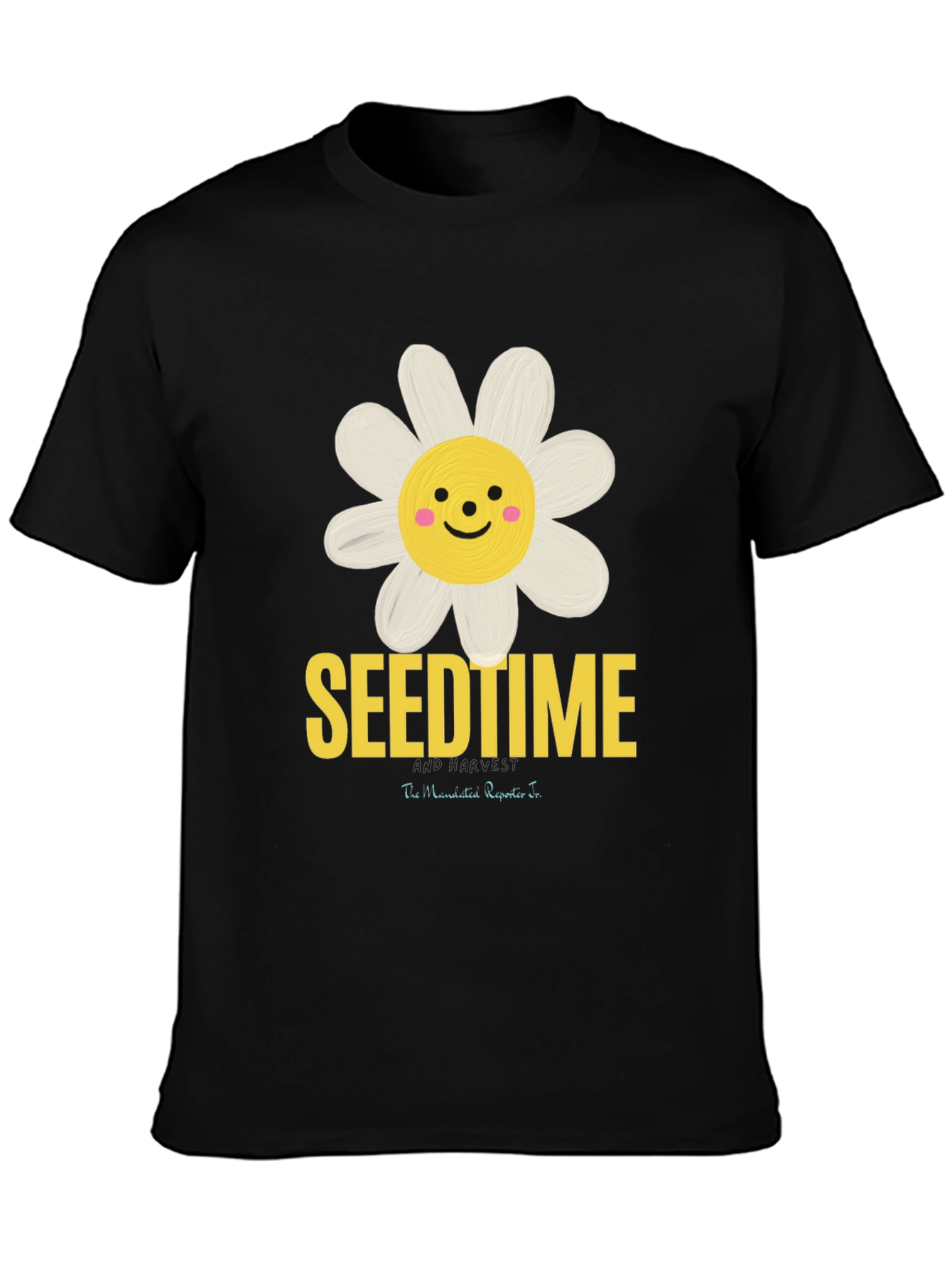 SeendTime Daisy Graphic T-Shirt Black Cotton Blend