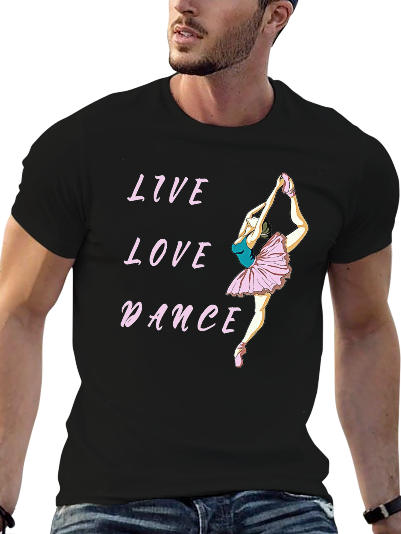 Live Love Dance Ballet T-Shirt - Black Cotton Tee