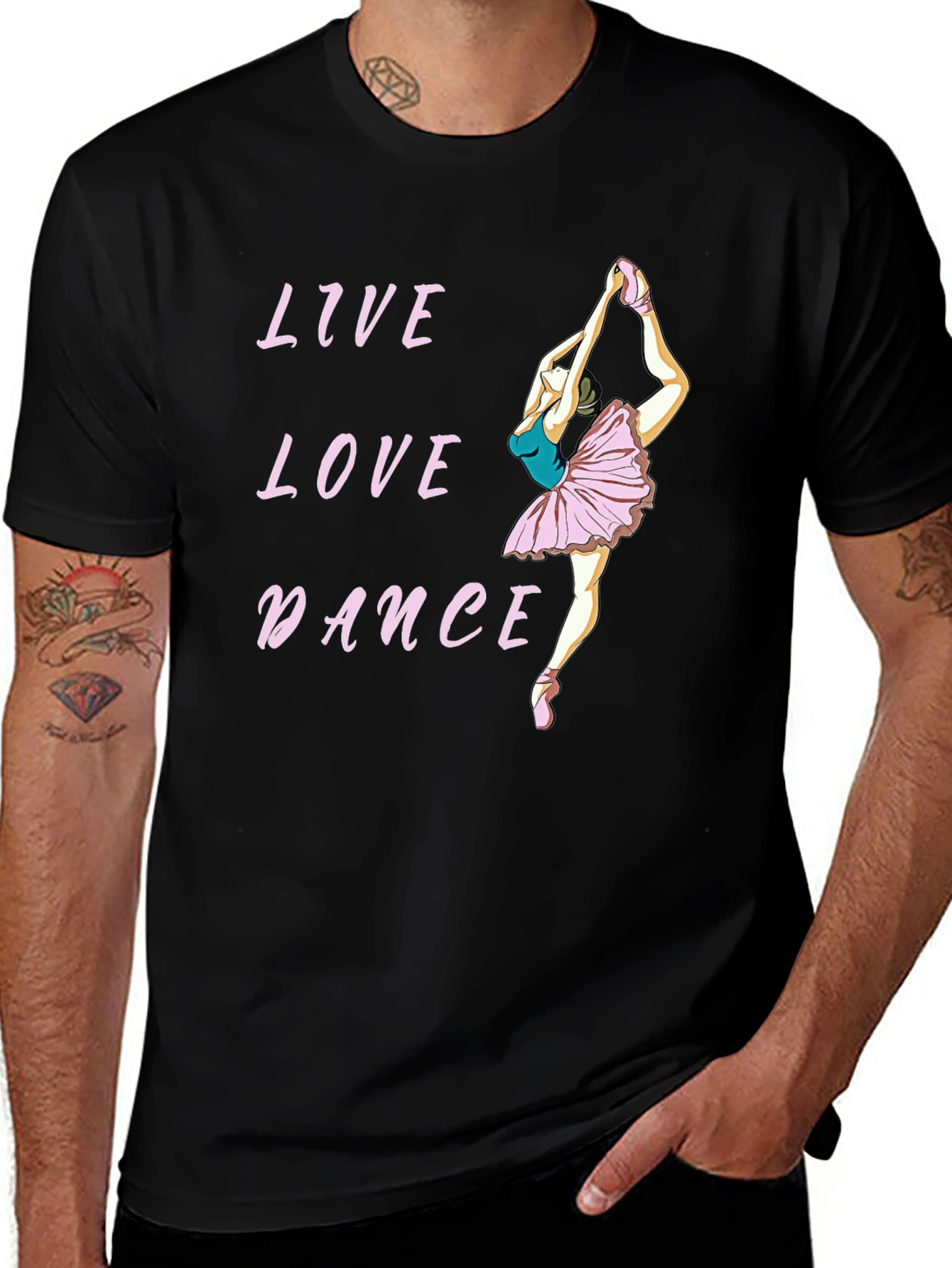 Live Love Dance Ballet T-Shirt - Black Cotton Tee