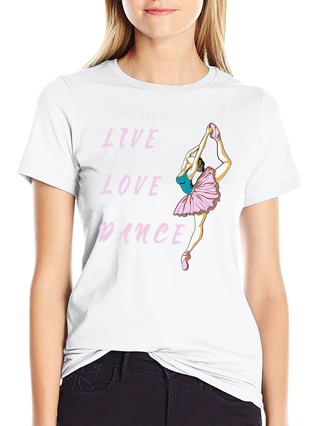 Live Love Dance Ballet T-Shirt - Black Cotton Tee