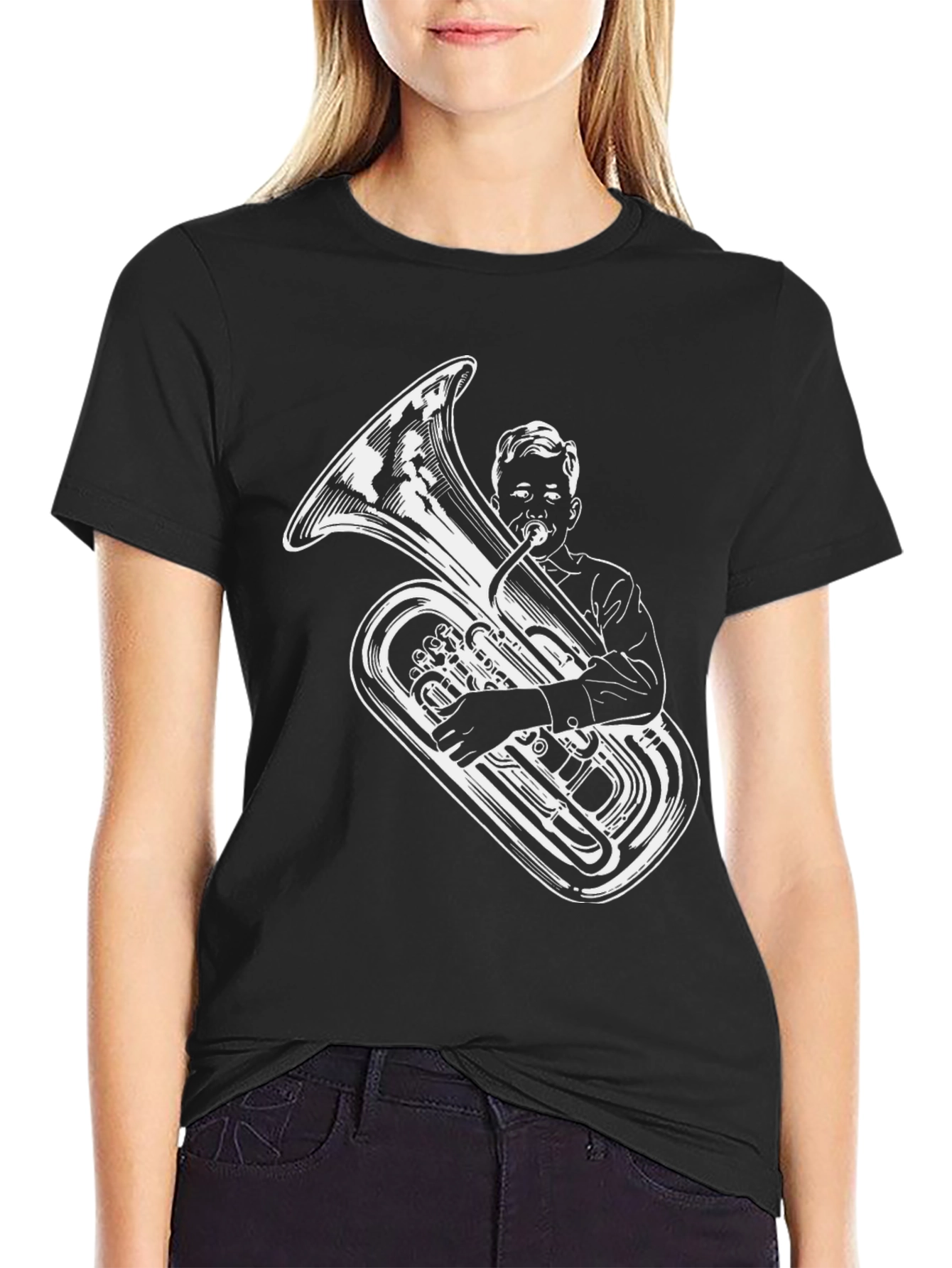 Mans Tuba Player Graphic Tee