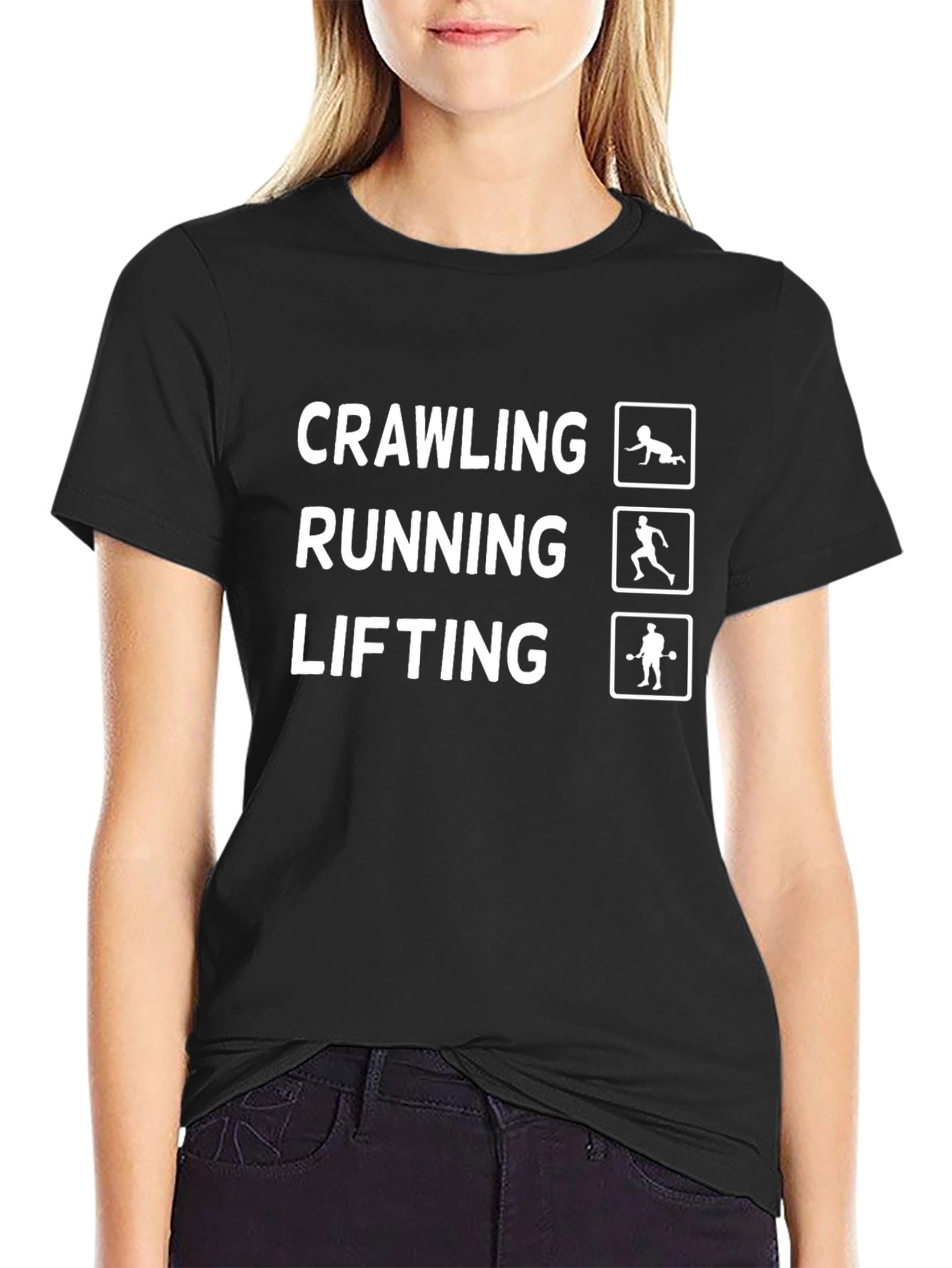 Crawling Running Lifting Funny T-Shirt