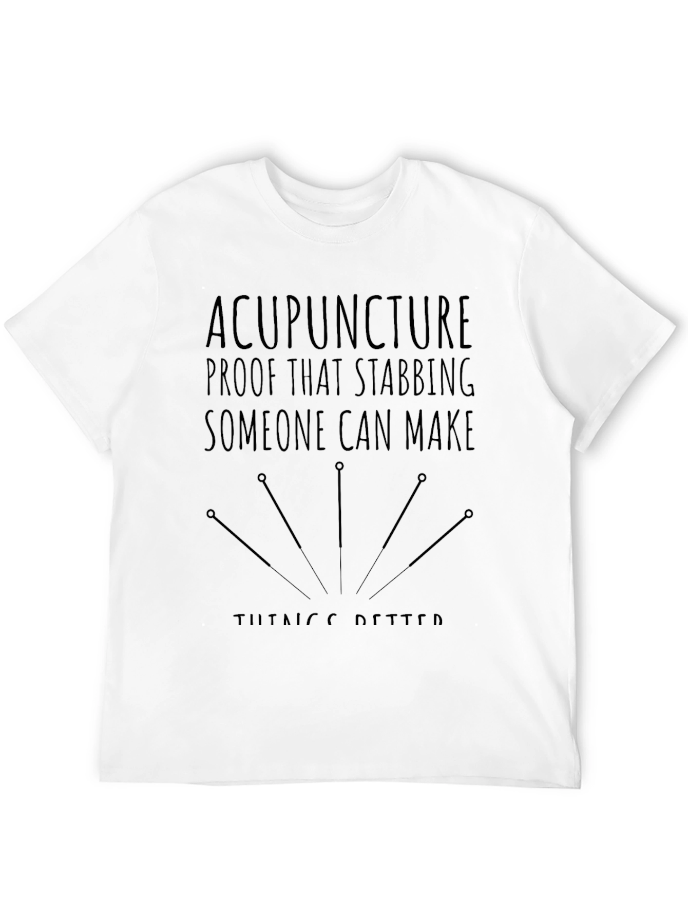 Acupuncture Stabbing Humor Graphic Tee - Black
