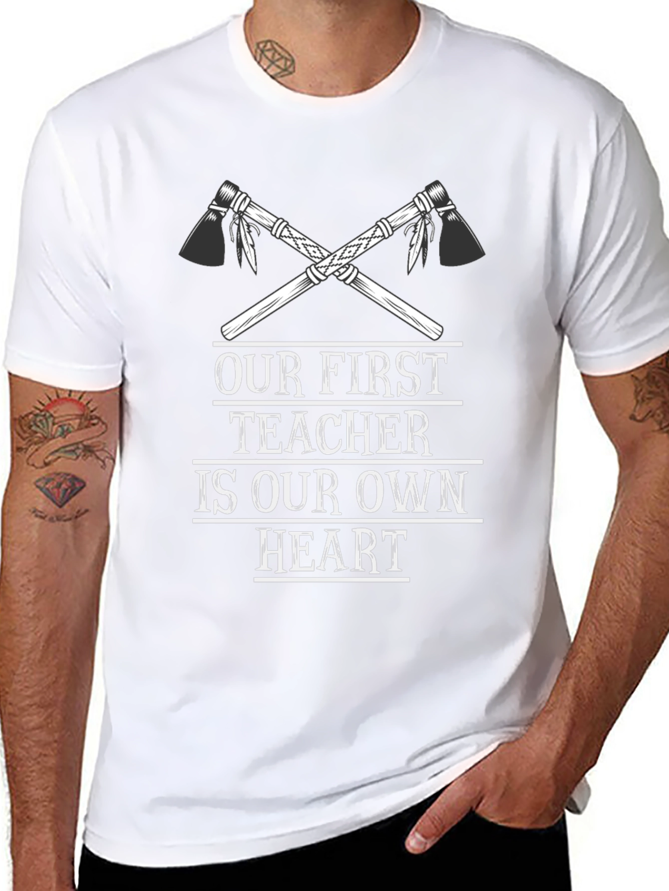 Our First Teacher Heart T-Shirt - Black