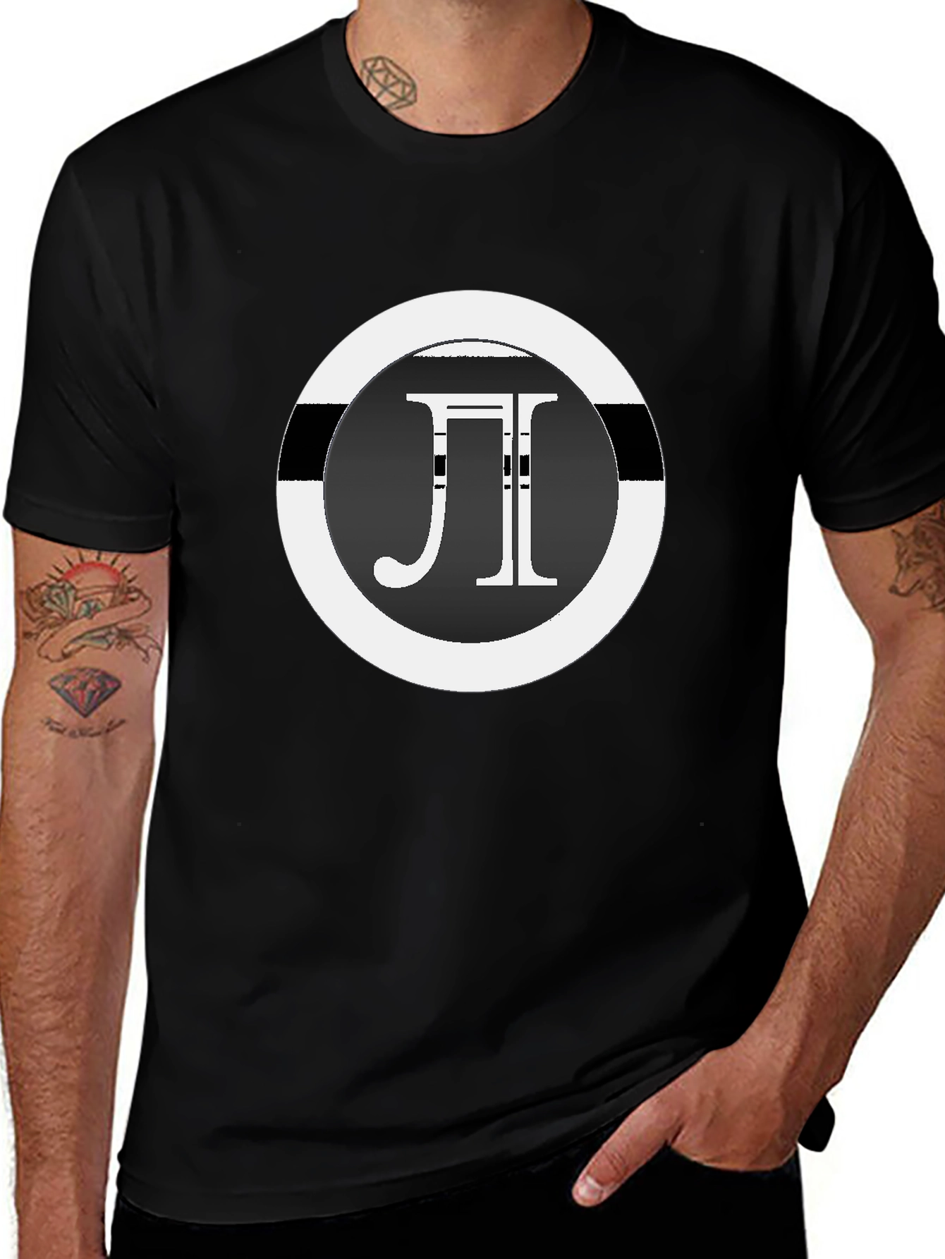 Pi Symbol Graphic T-Shirt - Black Casual Tee