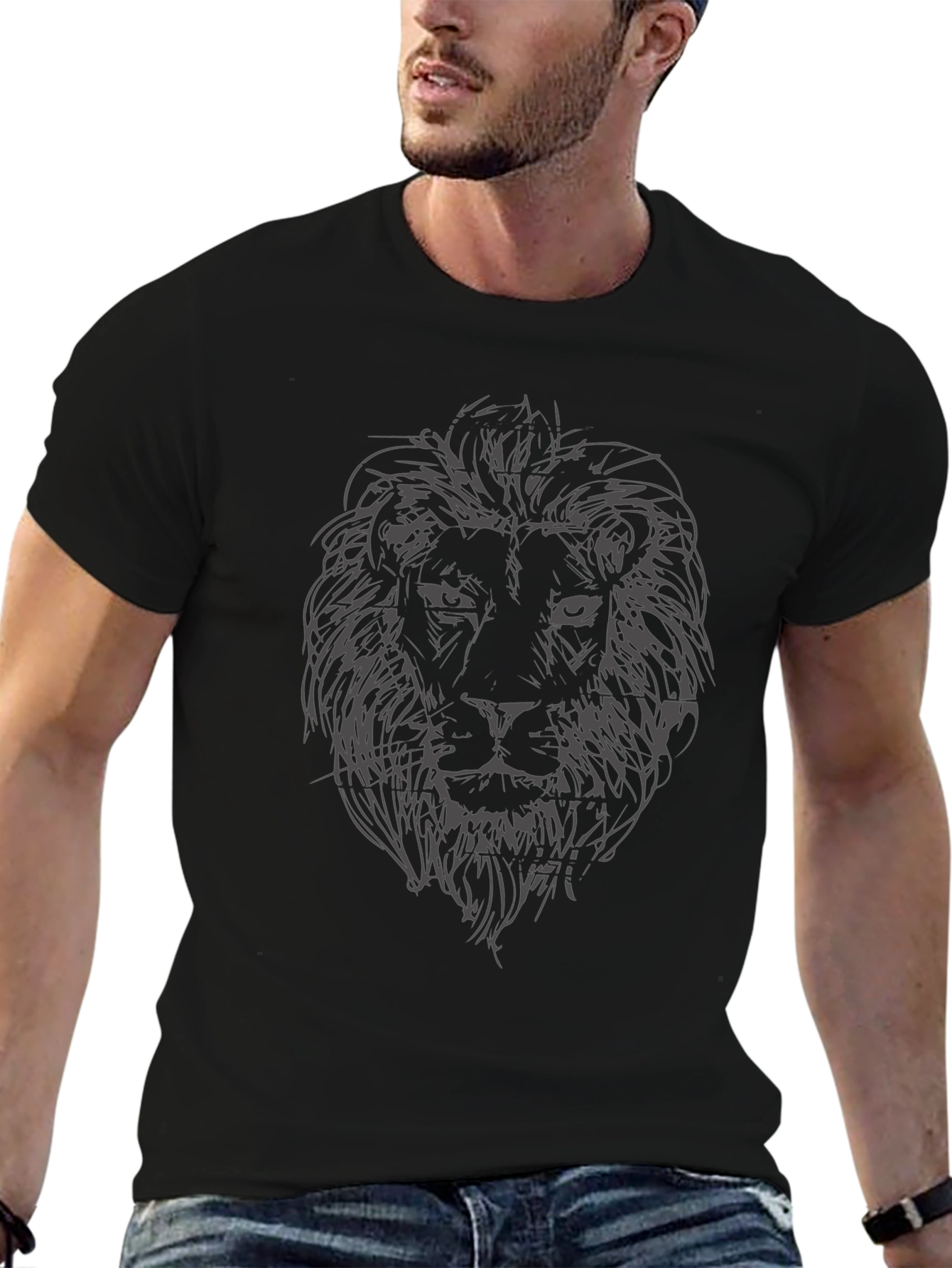 Lion Graphic Tee - Mens Black T-Shirt
