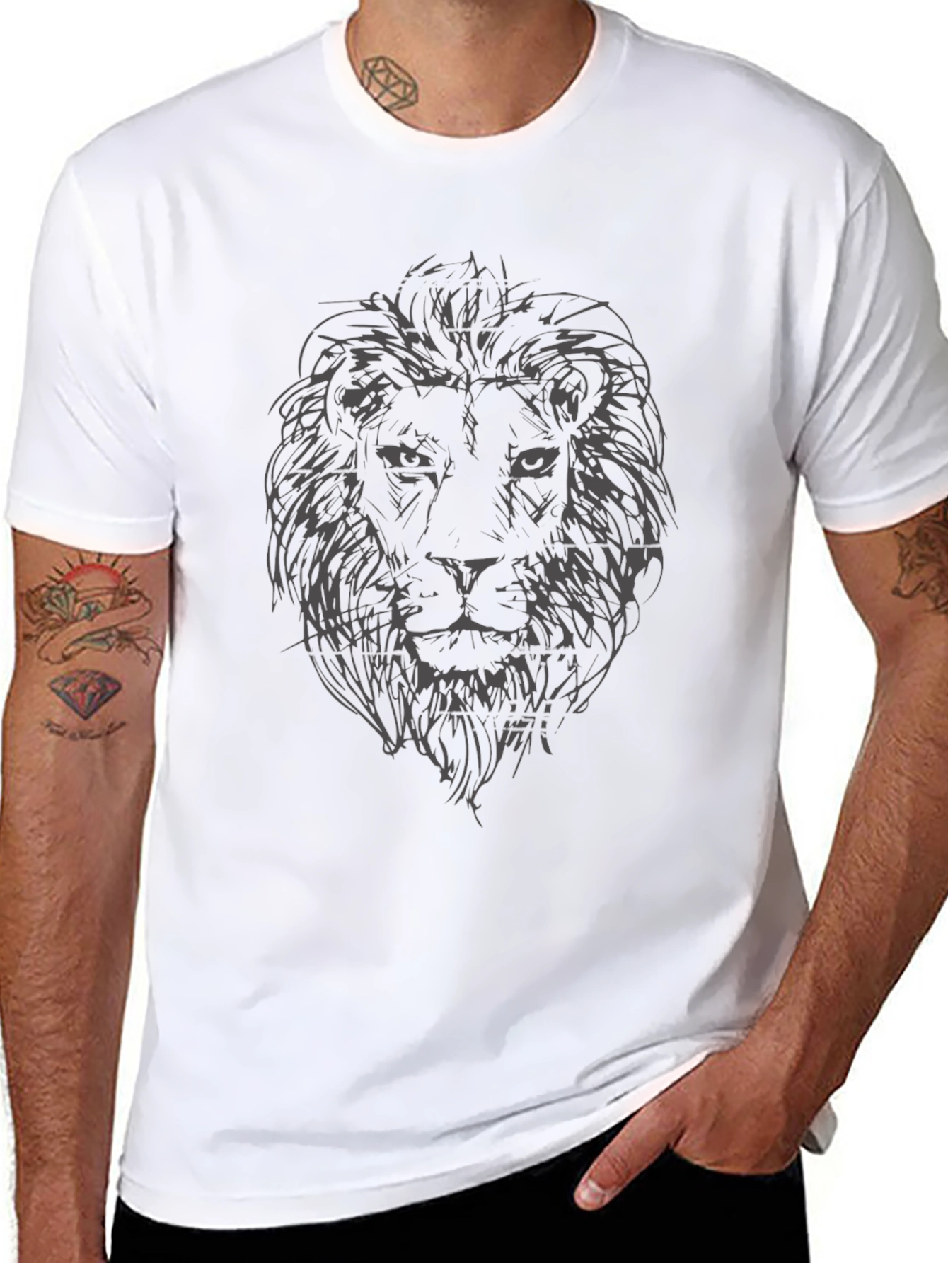 Lion Graphic Tee - Mens Black T-Shirt