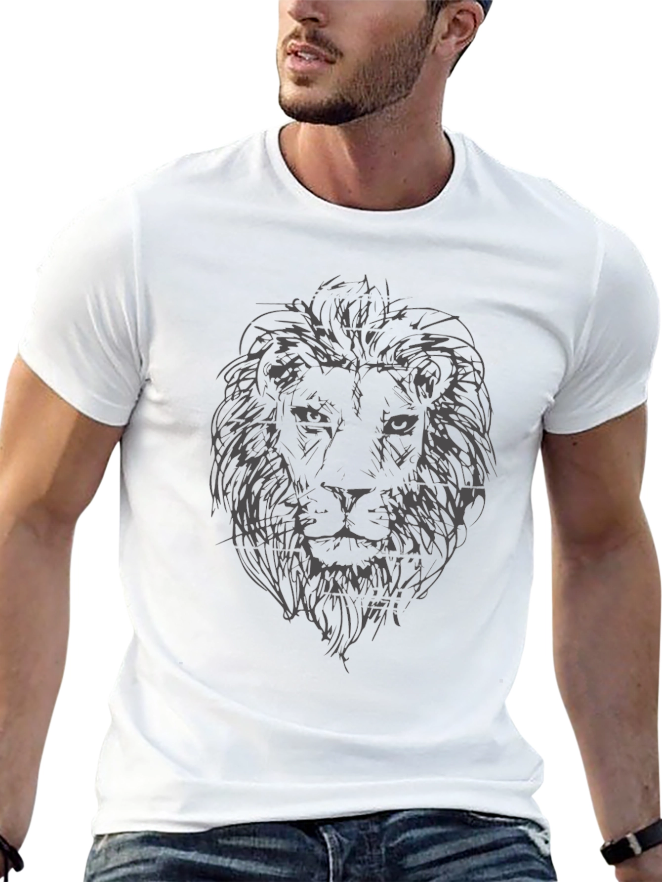 Lion Graphic Tee - Mens Black T-Shirt