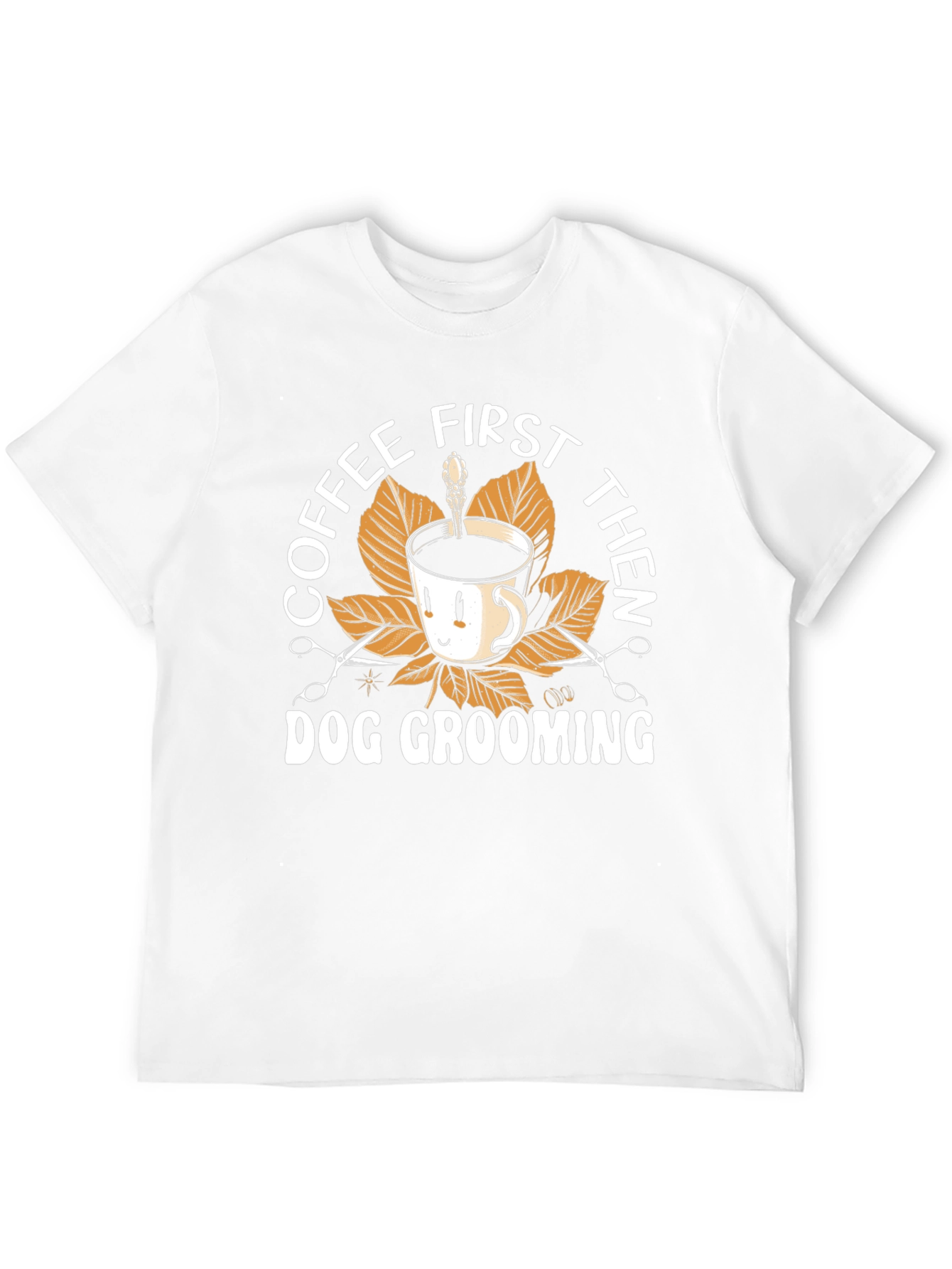 Coffee First Then Dog Grooming Black T-Shirt