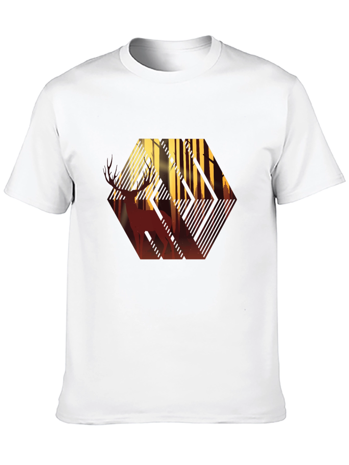 Deer Forest Silhouette Graphic T-Shirt