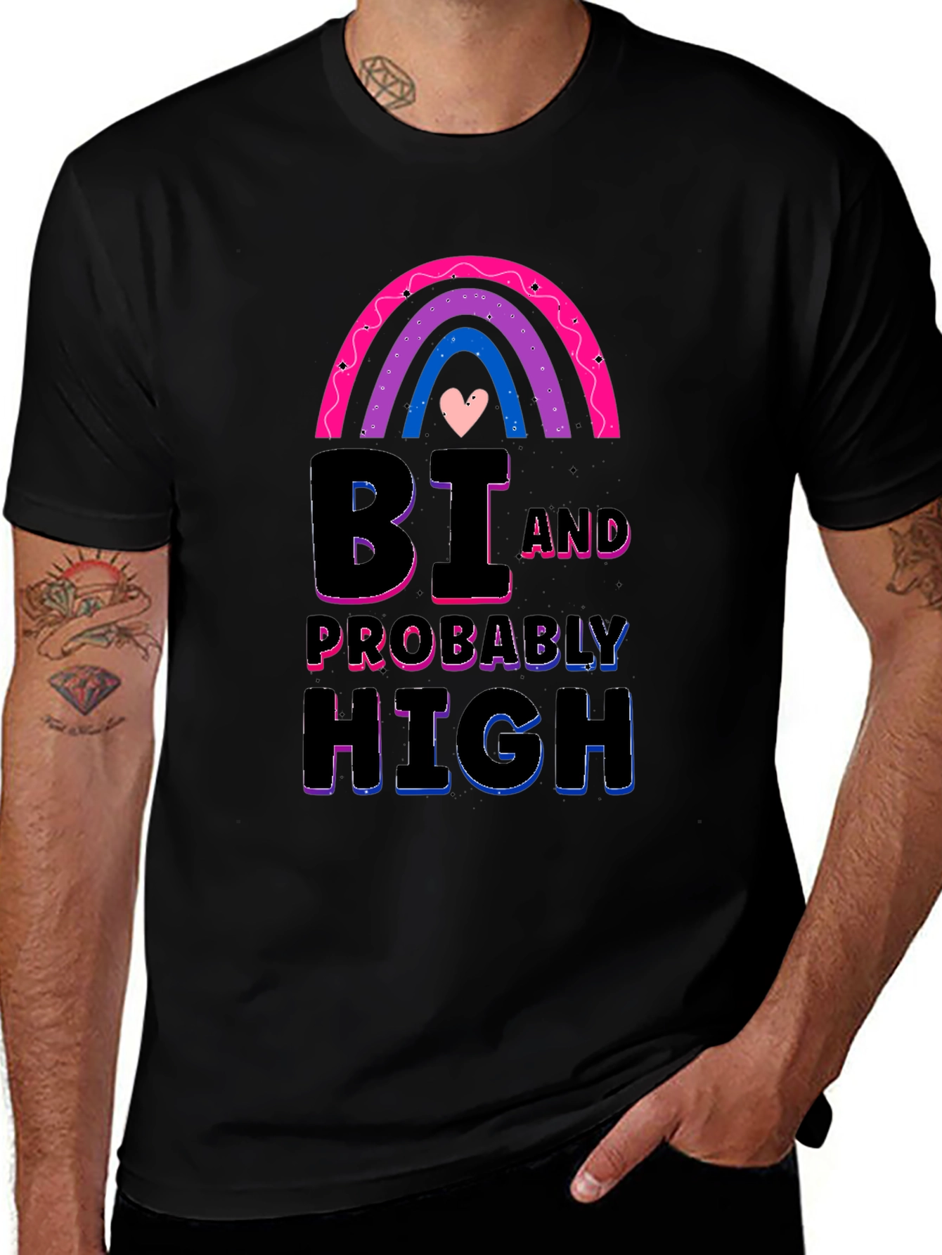 Bi and Probably High Graphic T-Shirt