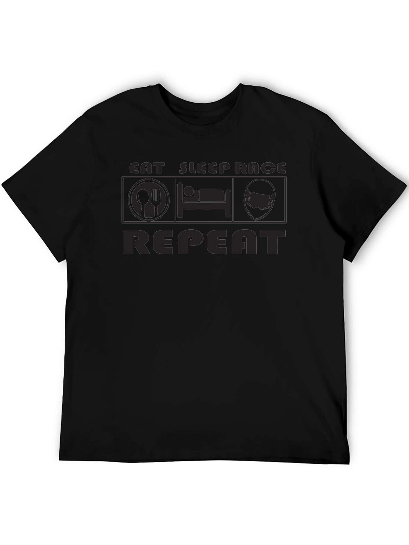 Eat Sleep Race Repeat Black T-Shirt