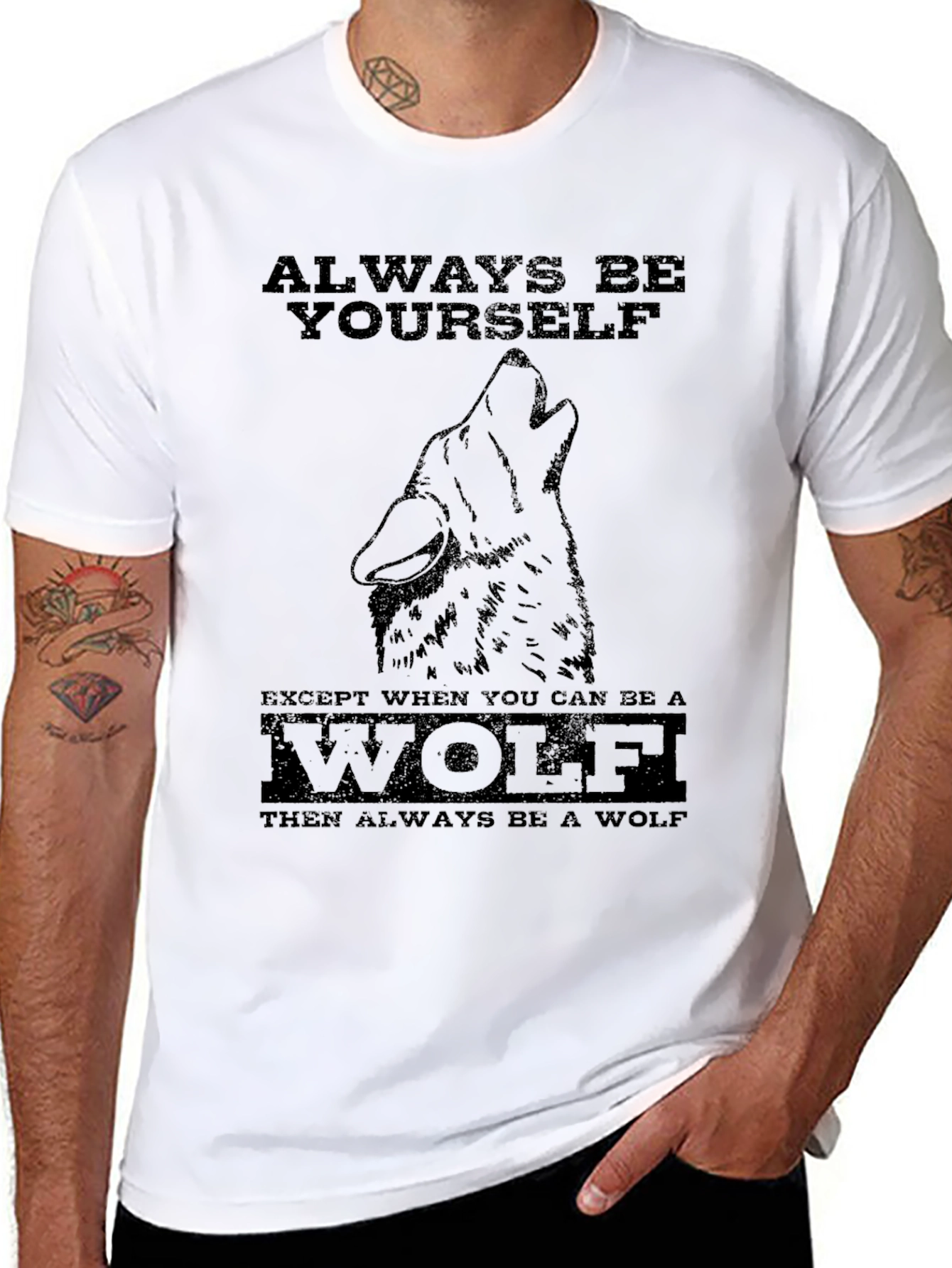 Always Be Yourself Wolf Graphic T-Shirt