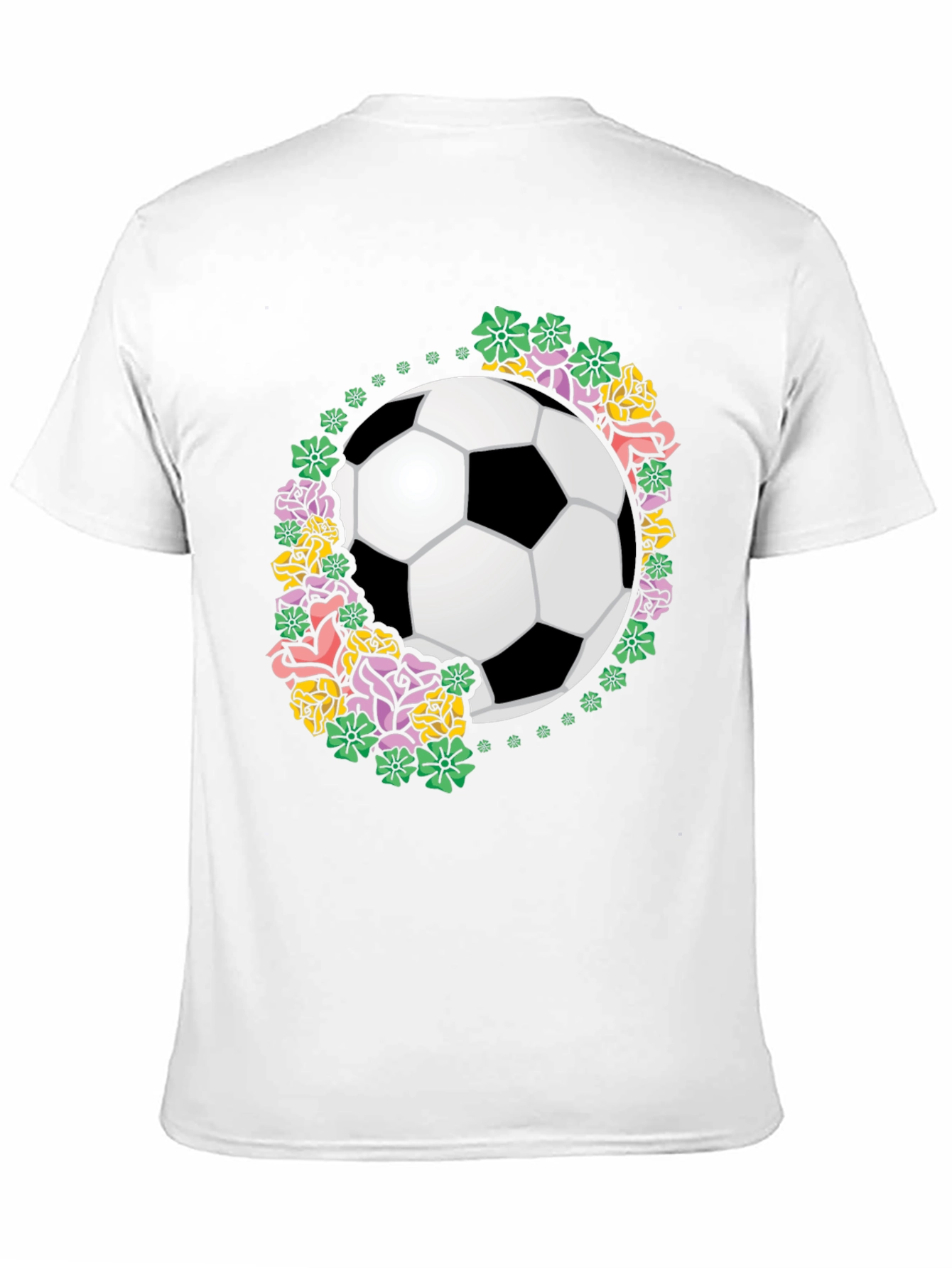Floral Soccer Ball Graphic T-Shirt