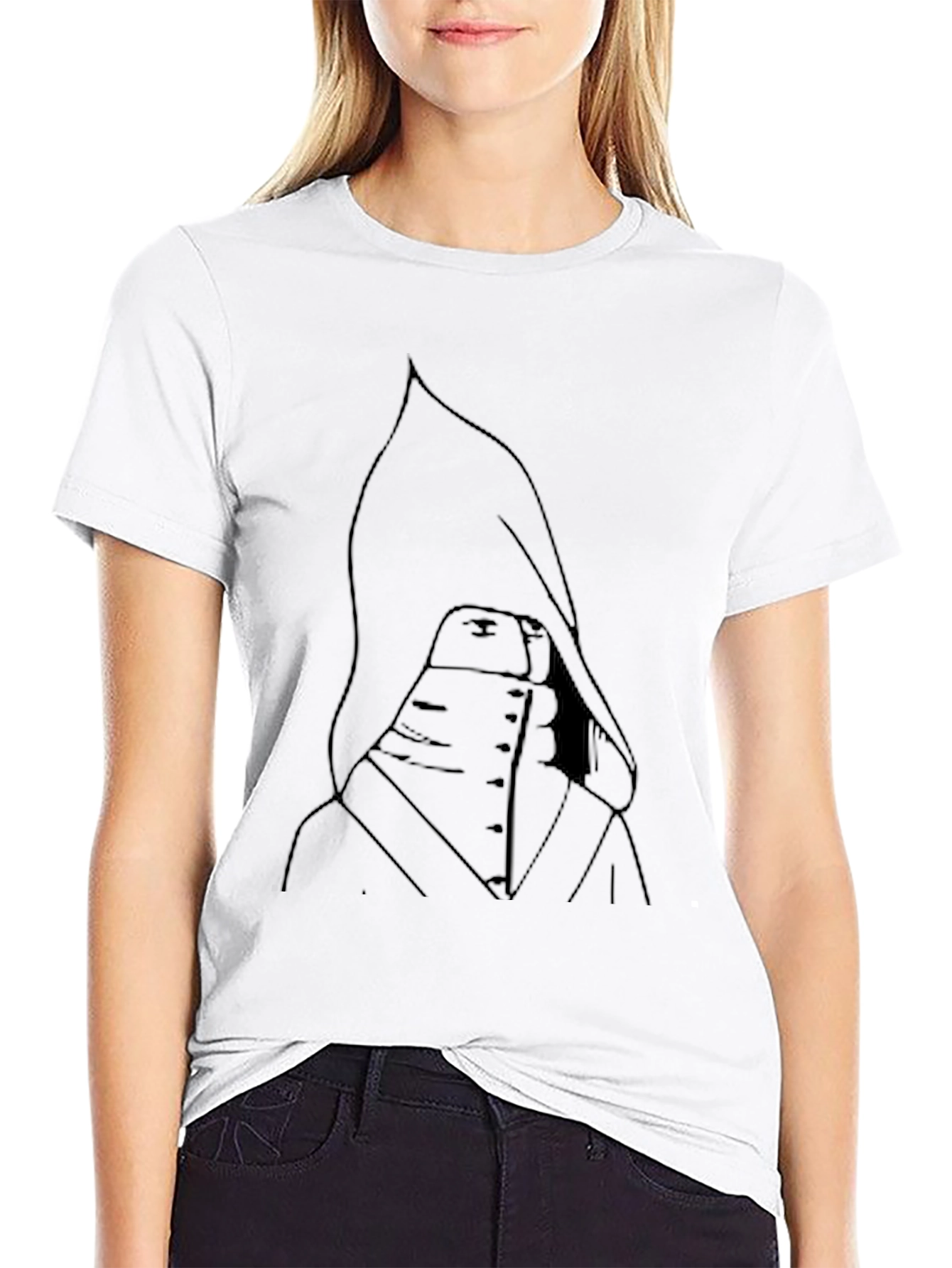 Hooded Figure Graphic Tee - Black