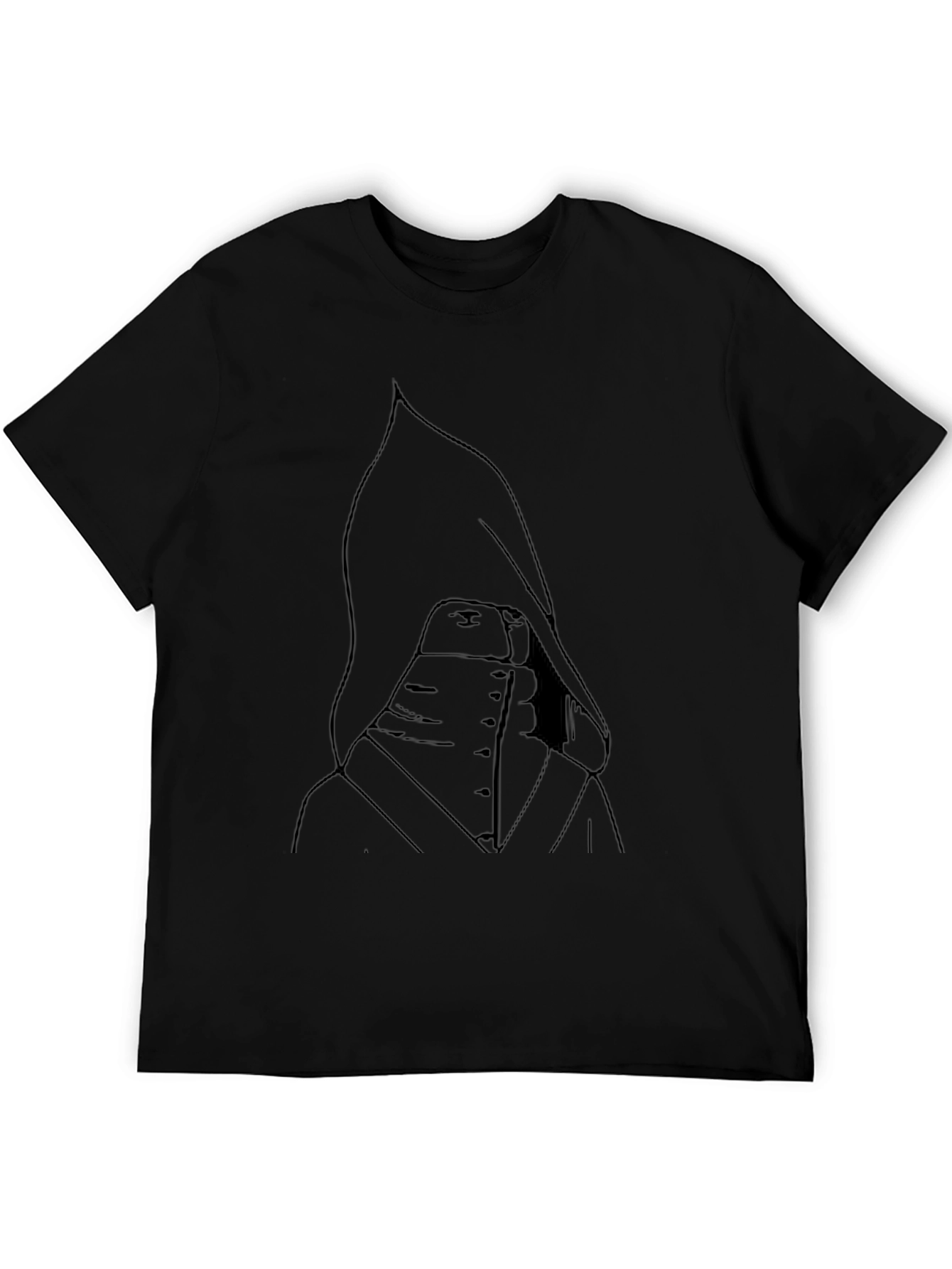 Hooded Figure Graphic Tee - Black