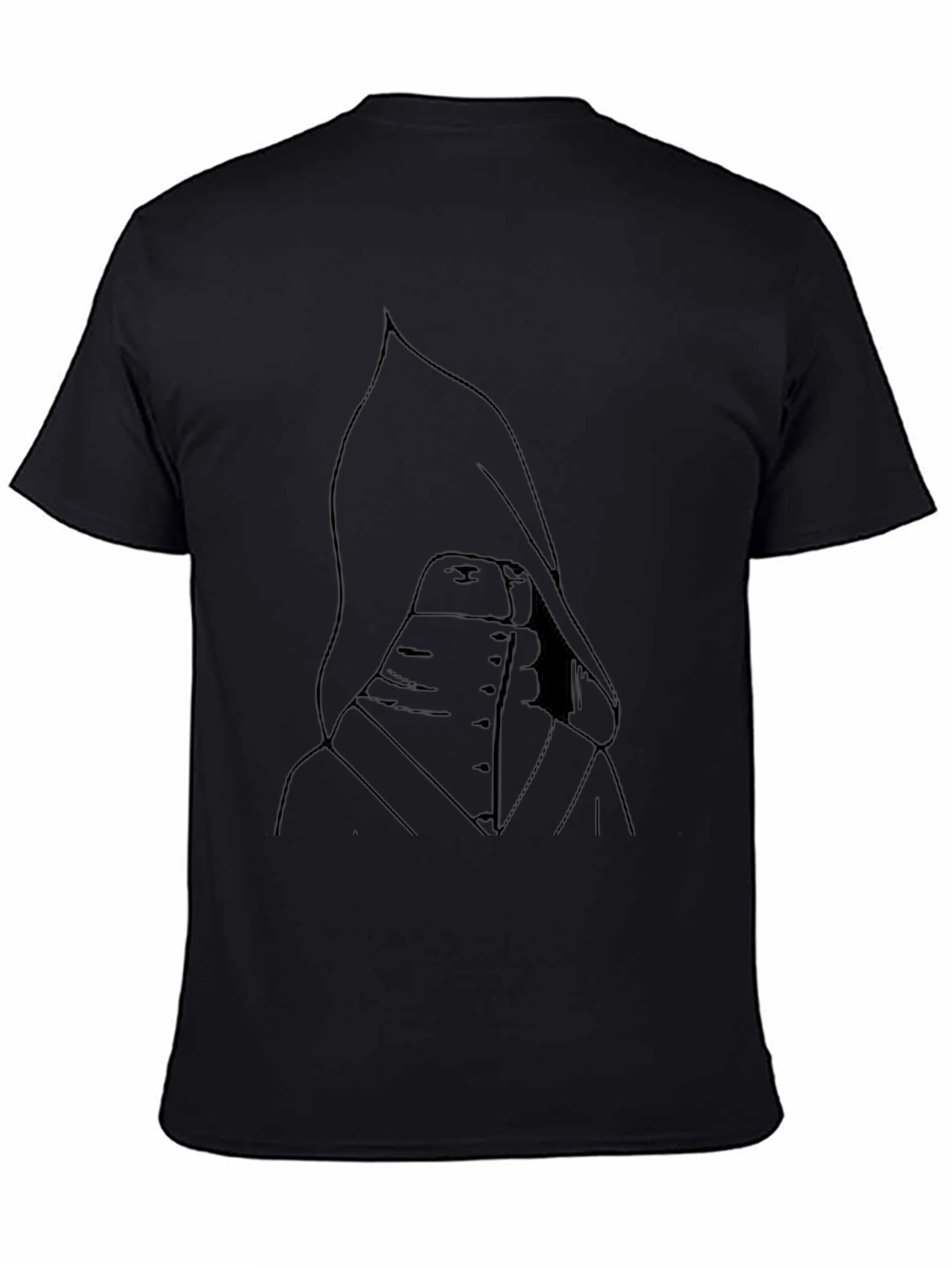 Hooded Figure Graphic Tee - Black