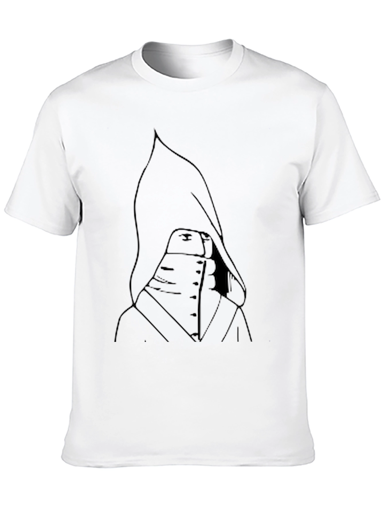 Hooded Figure Graphic Tee - Black