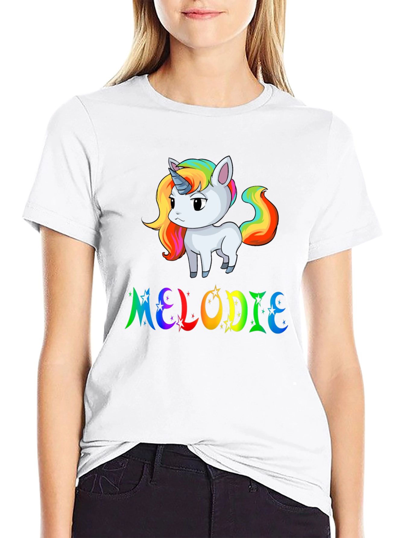 Rainbow Unicorn MELODIE Custom T-Shirt