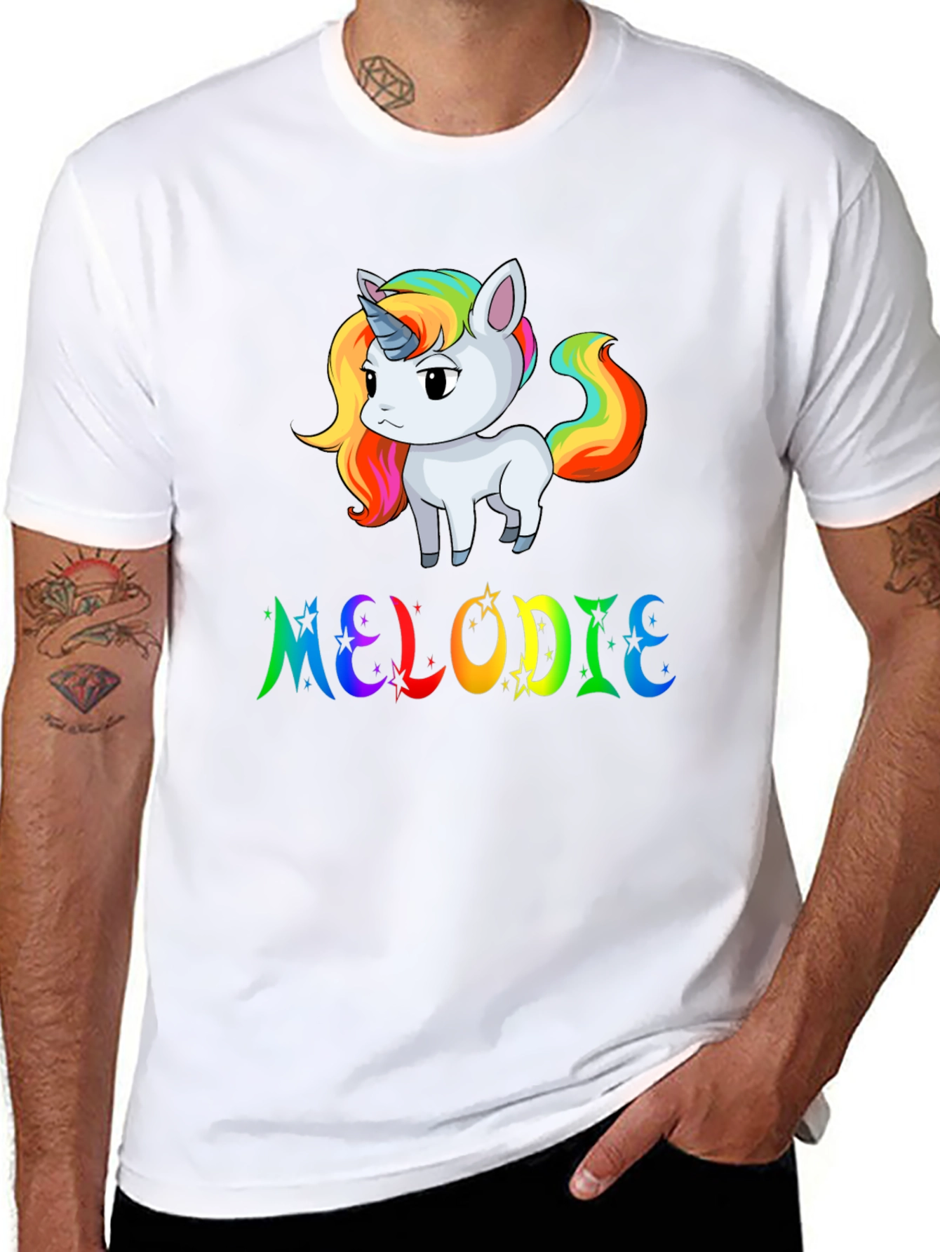 Rainbow Unicorn MELODIE Custom T-Shirt