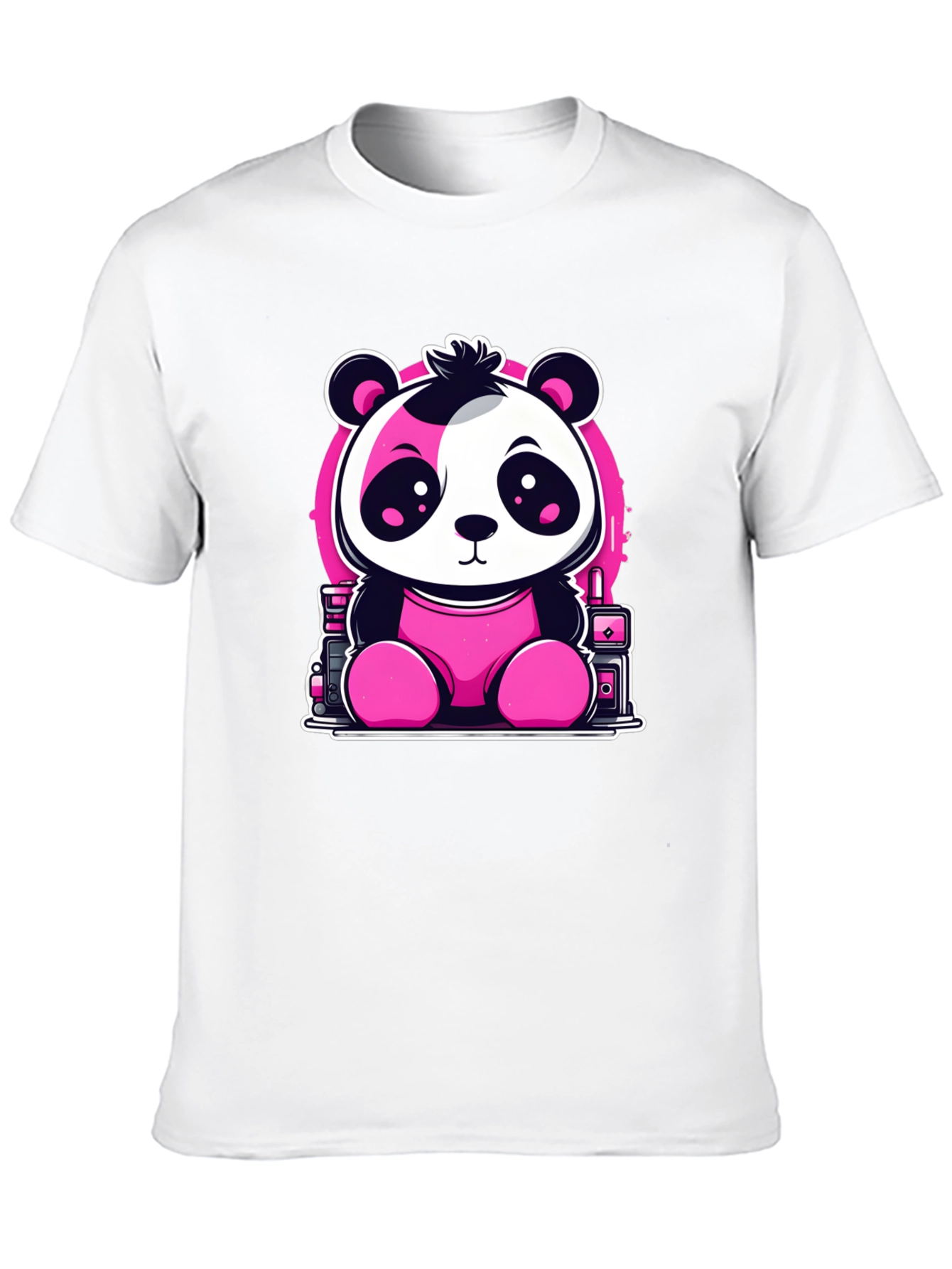 Cute Panda T-Shirt - Black