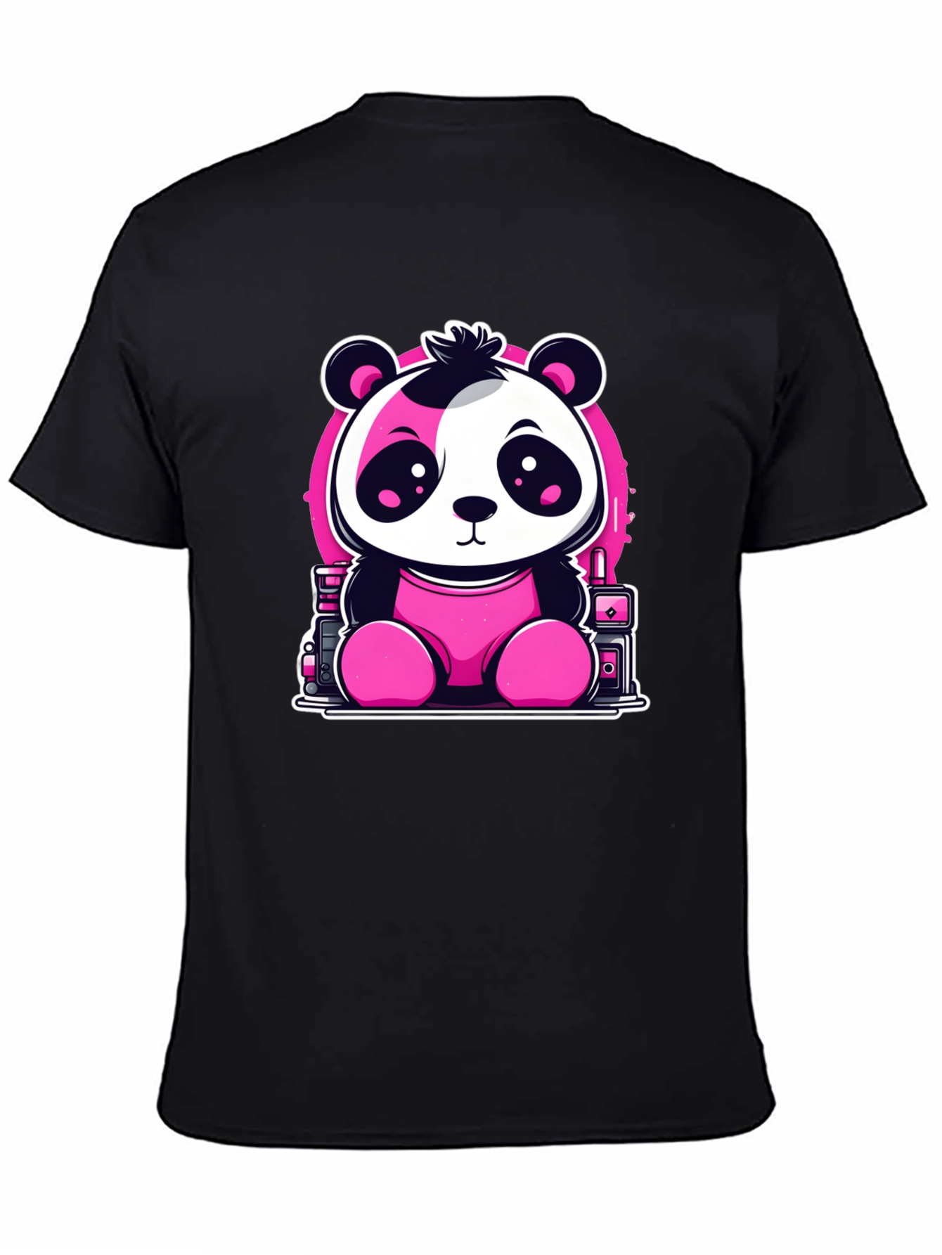 Cute Panda T-Shirt - Black