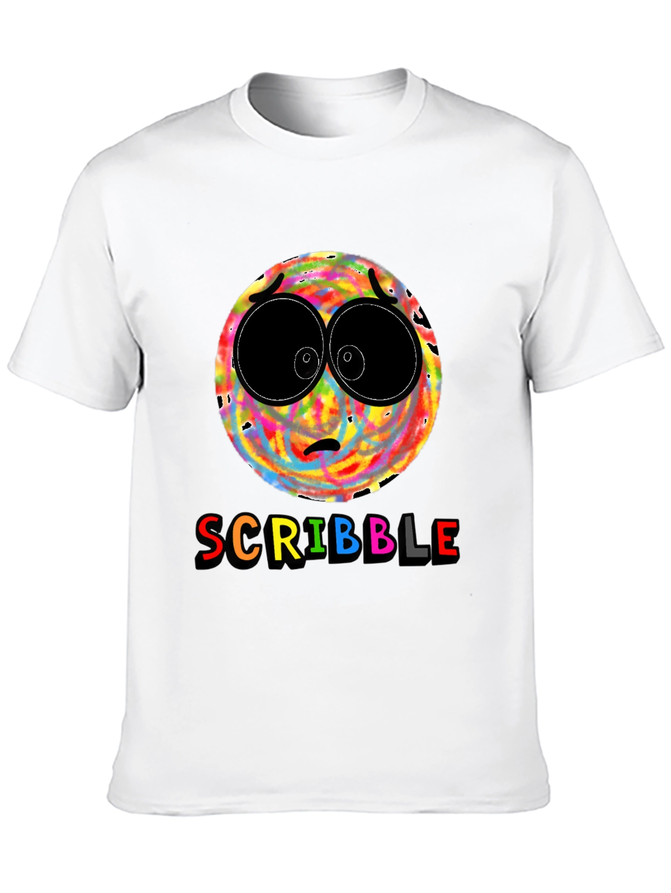 Scribble Face Graphic T-Shirt - Black