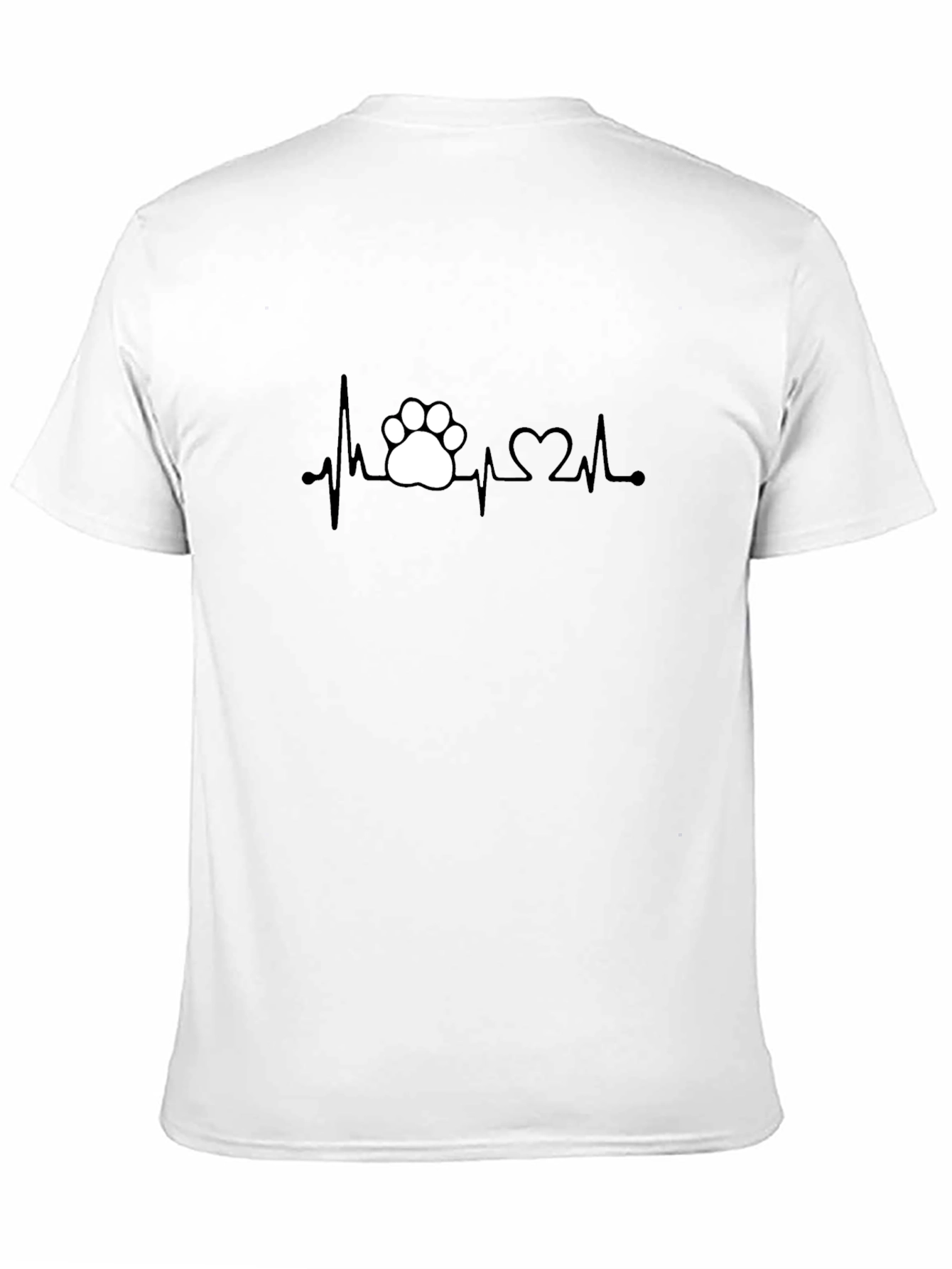 Heartbeat Paw Print Graphic Tee - Black