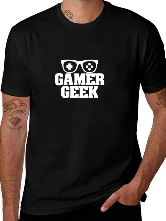 Gamer Geek Graphic T-Shirt - Black Cotton Blend
