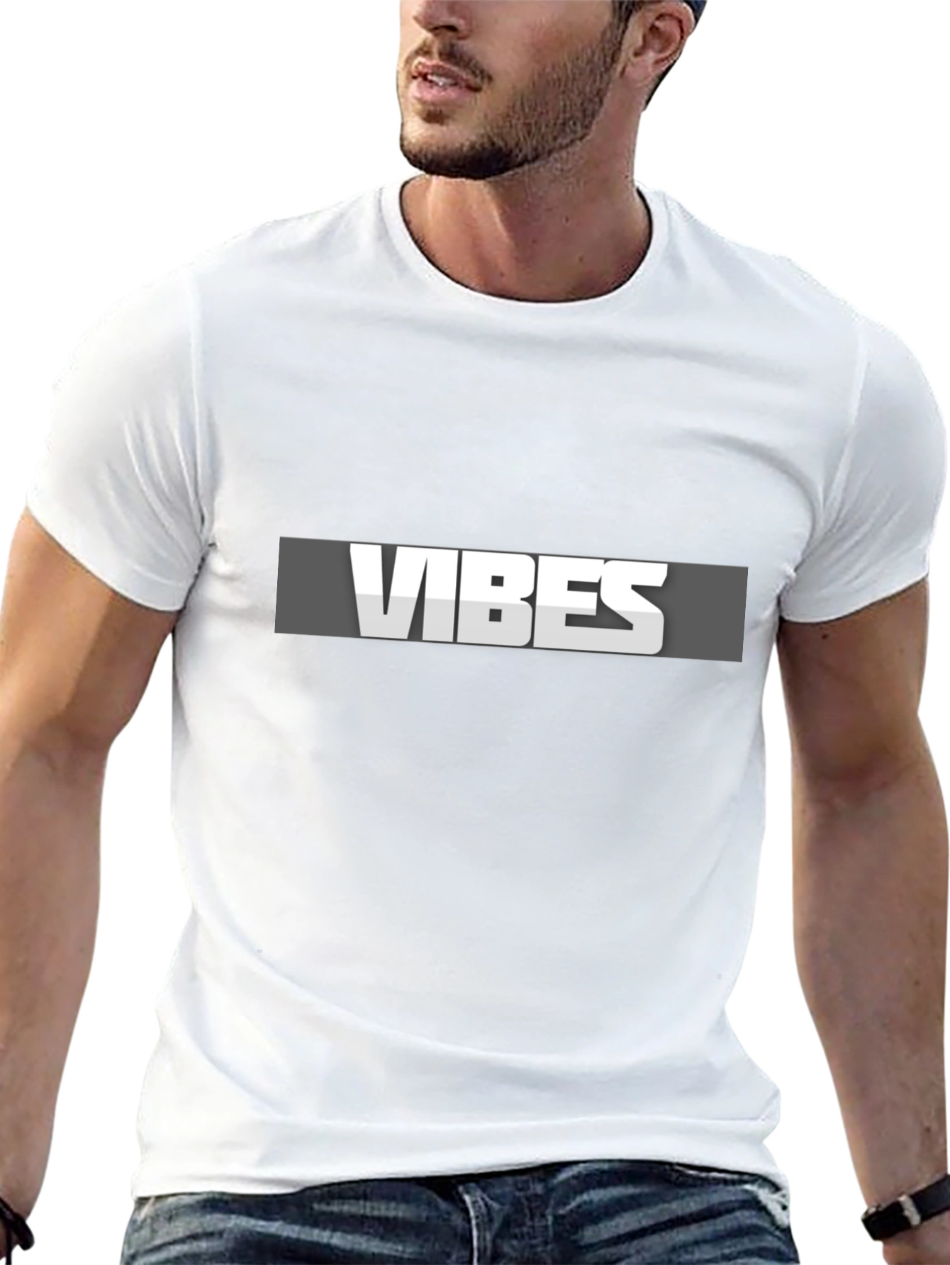 Vibes Graphic Tee - Stylish Black Casual T-Shirt