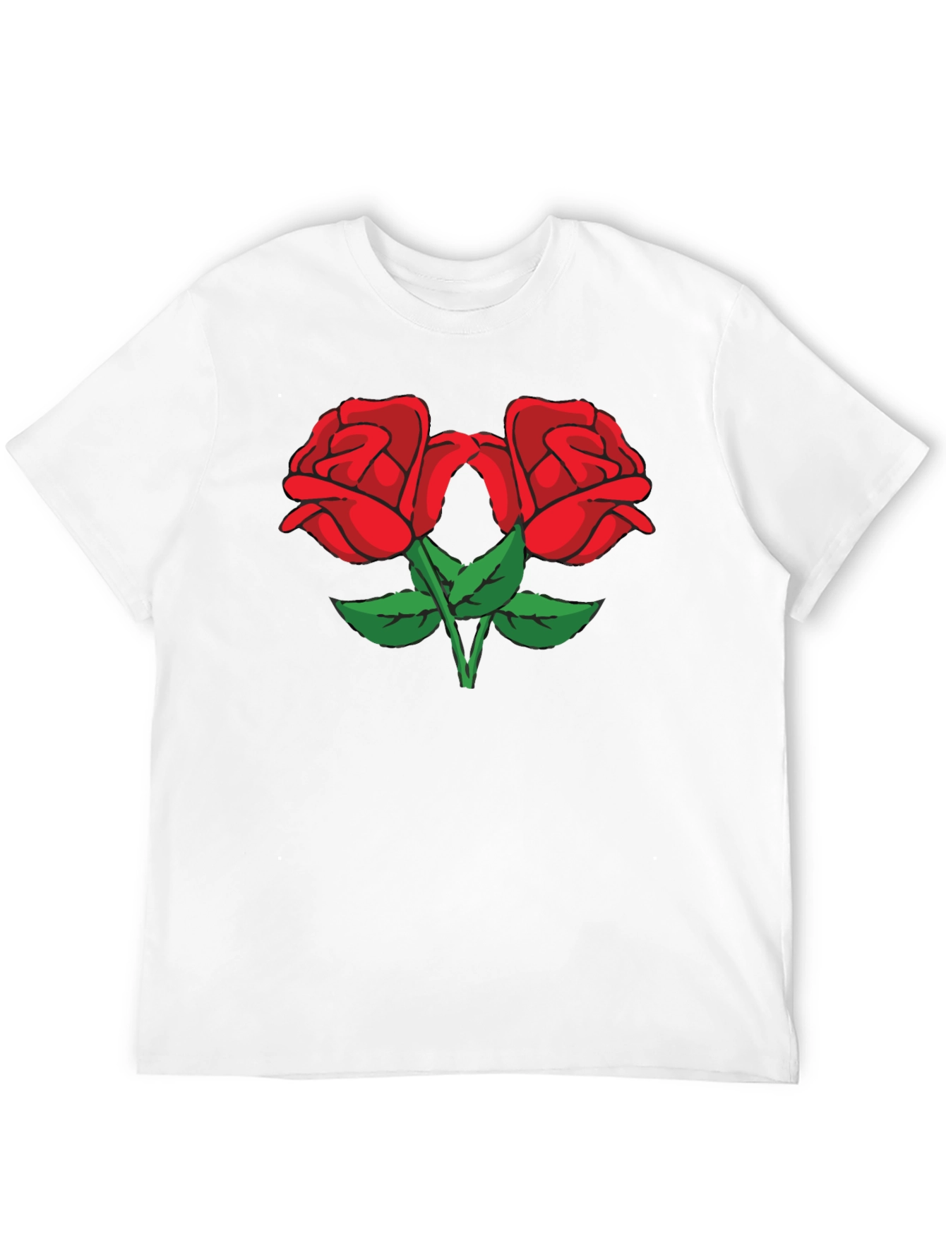 Two Roses Graphic Black Tee