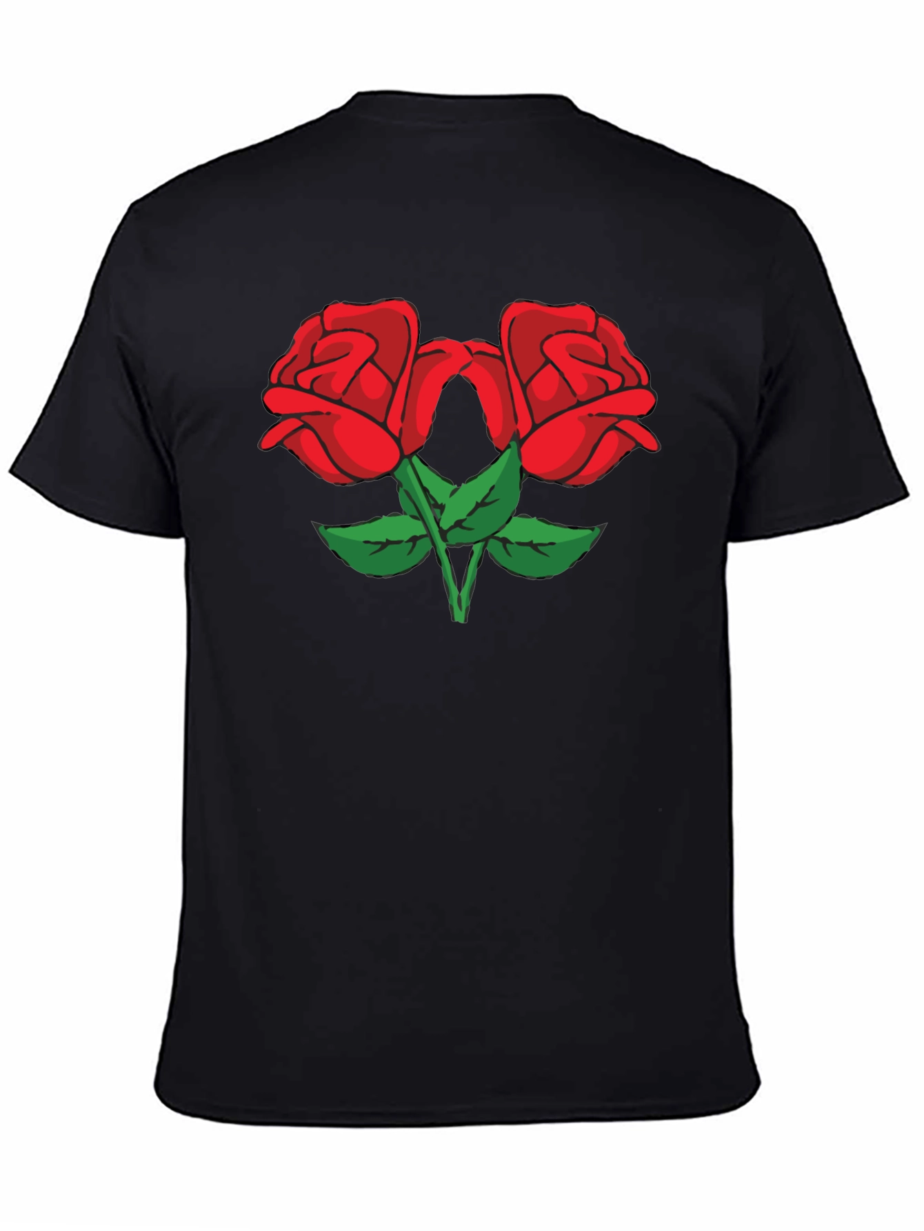 Two Roses Graphic Black Tee