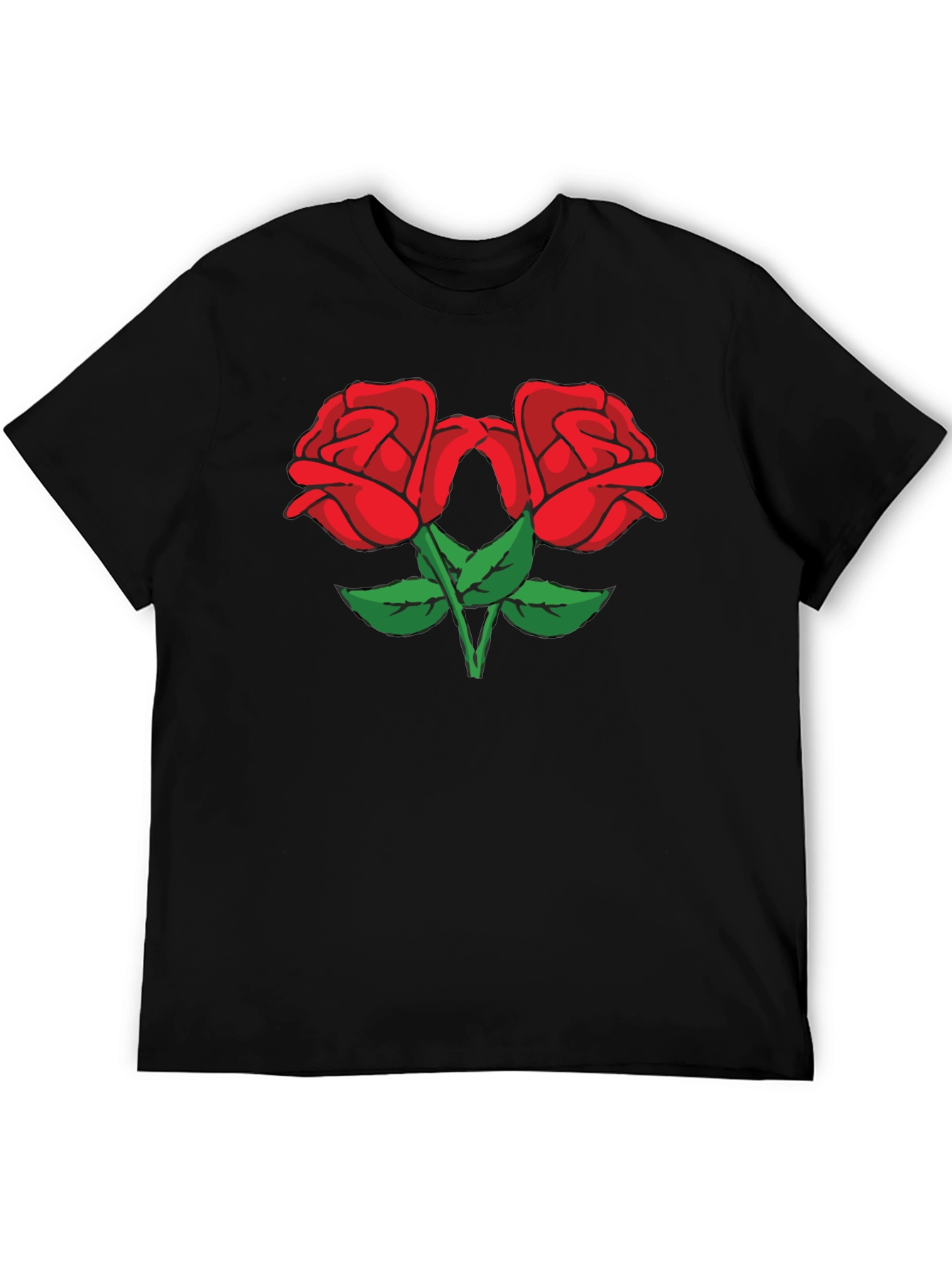 Two Roses Graphic Black Tee