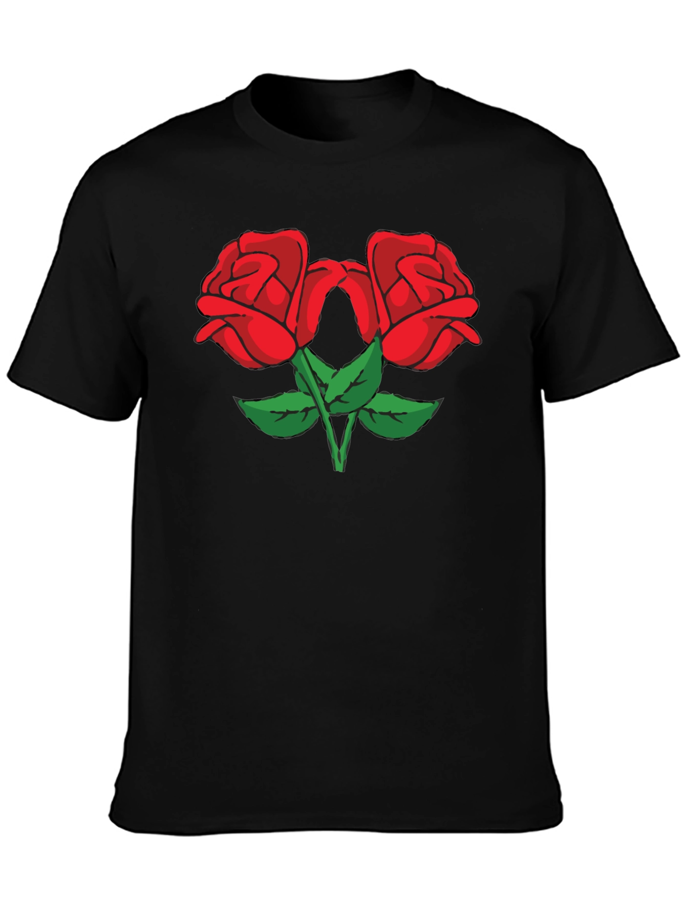Two Roses Graphic Black Tee
