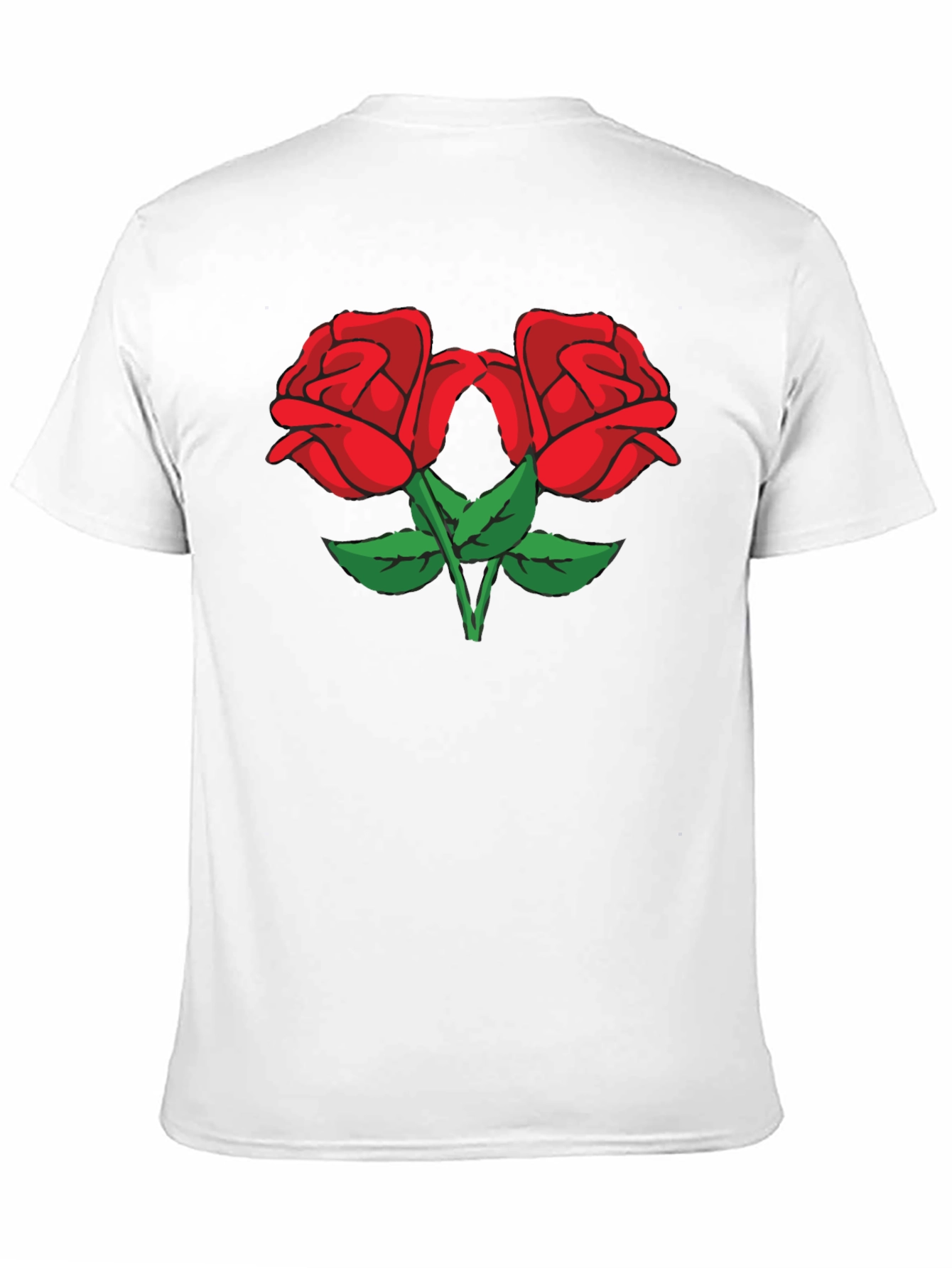 Two Roses Graphic Black Tee
