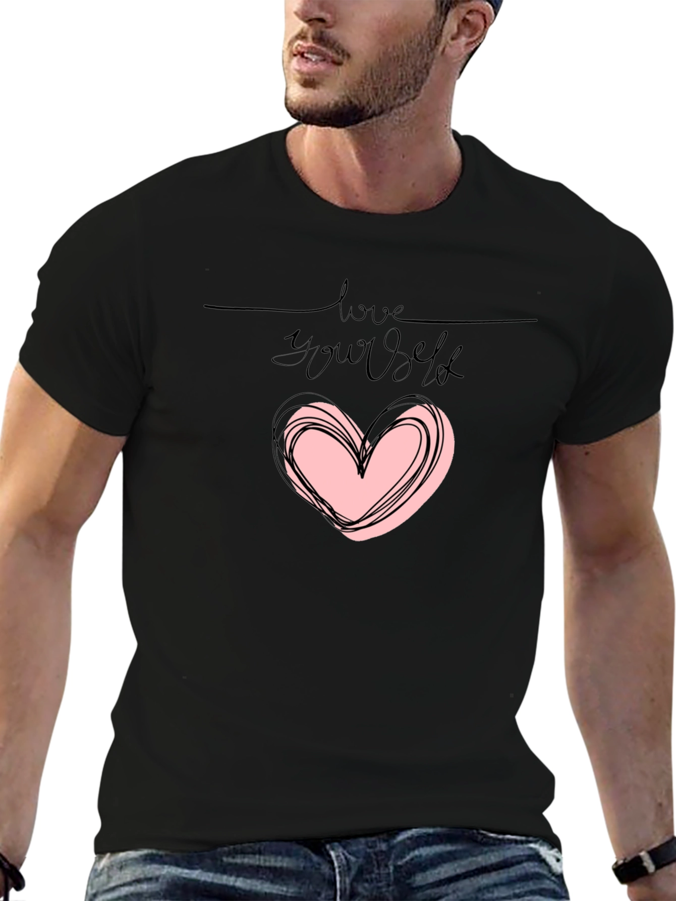 Love Yourself Graphic Tee - Trendy Black Shirt