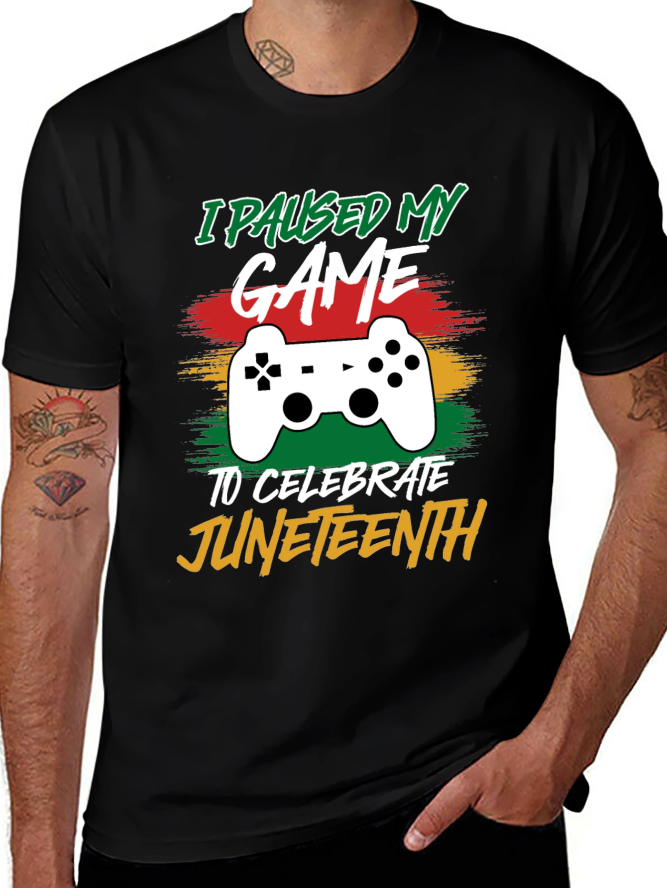 I Paused My Game for Juneteenth Black T-Shirt