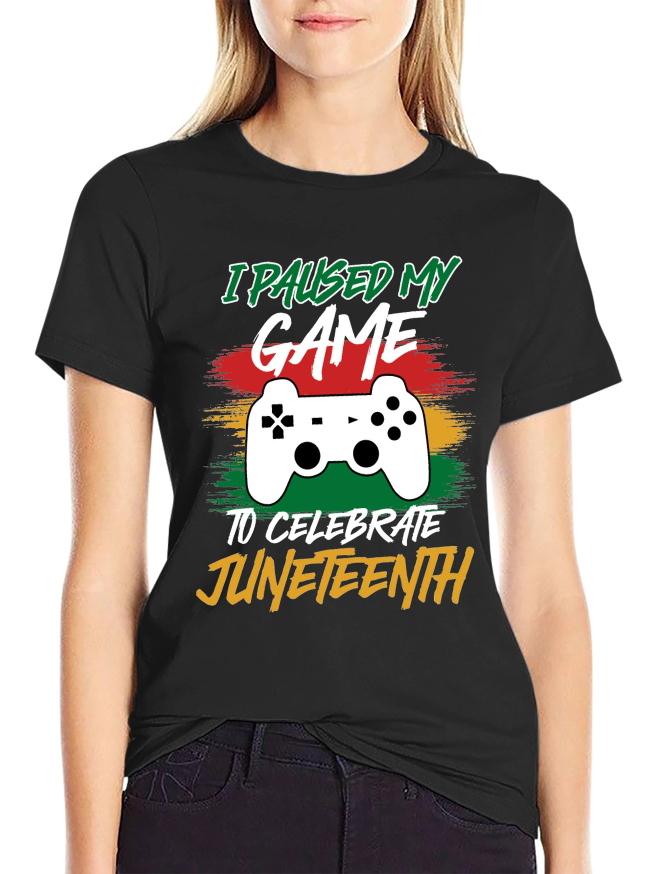 I Paused My Game for Juneteenth Black T-Shirt
