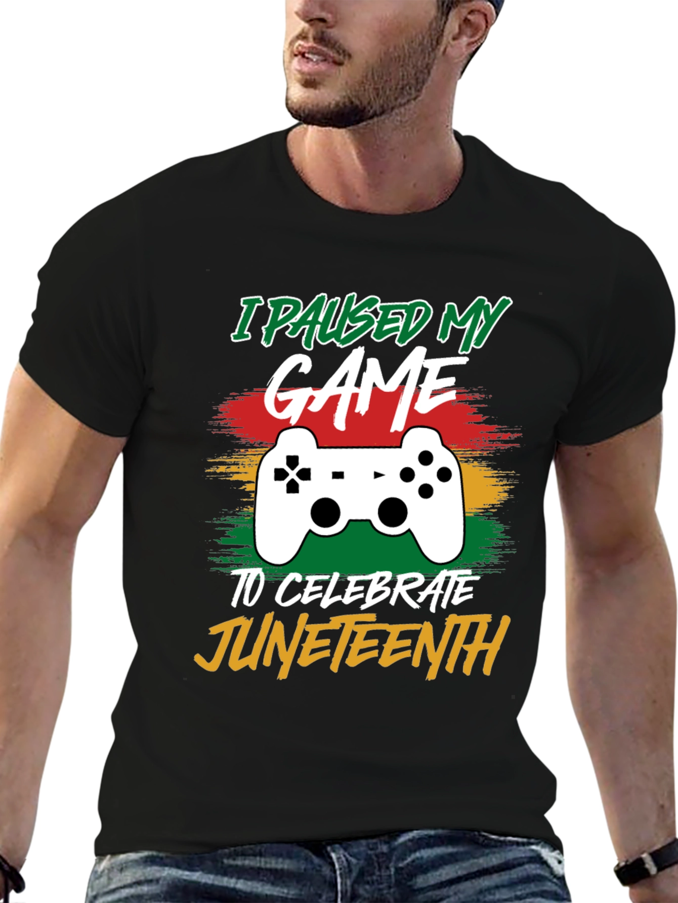 I Paused My Game for Juneteenth Black T-Shirt
