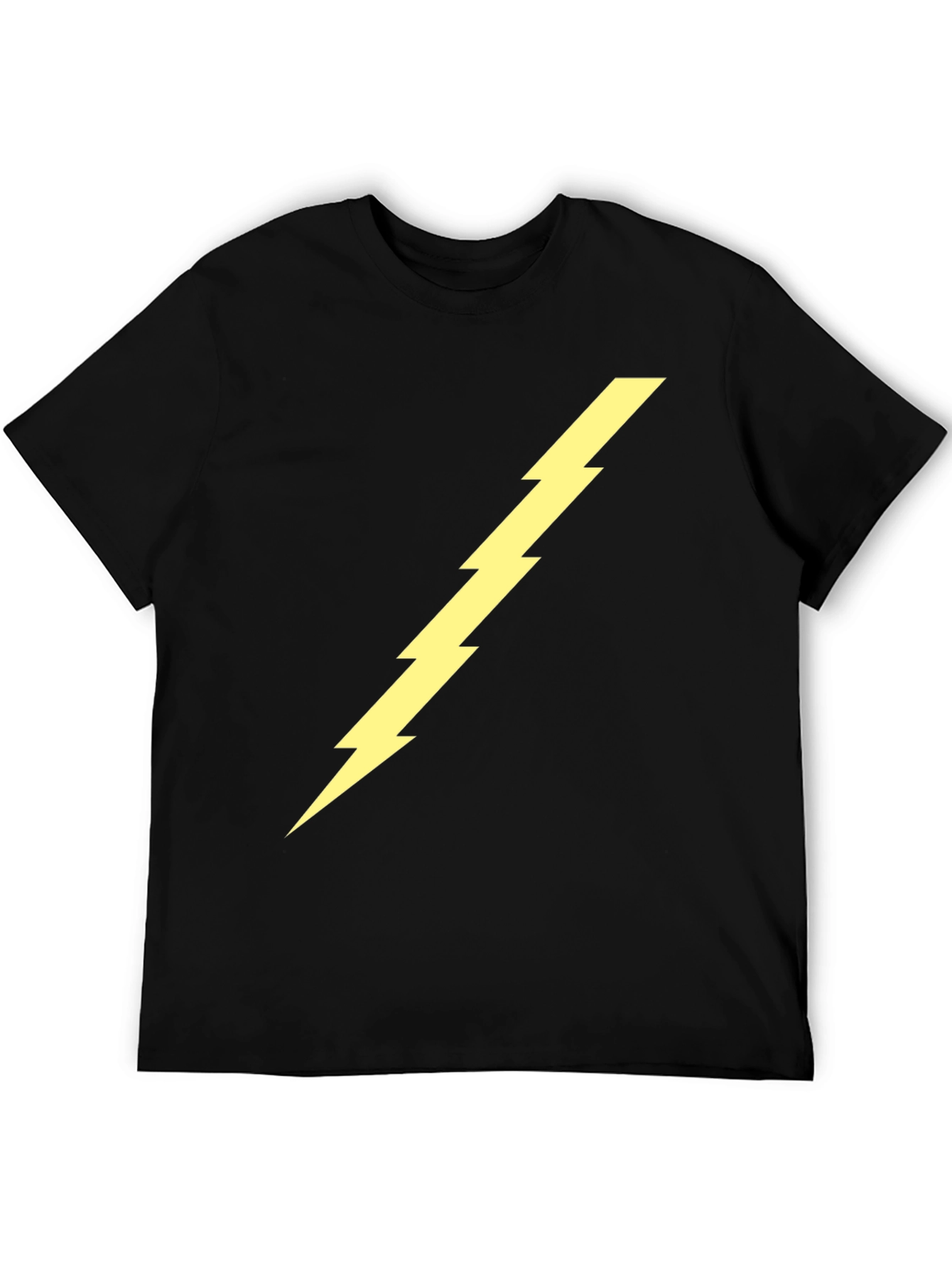 Black Tee with Yellow Lightning Bolt Graphic
